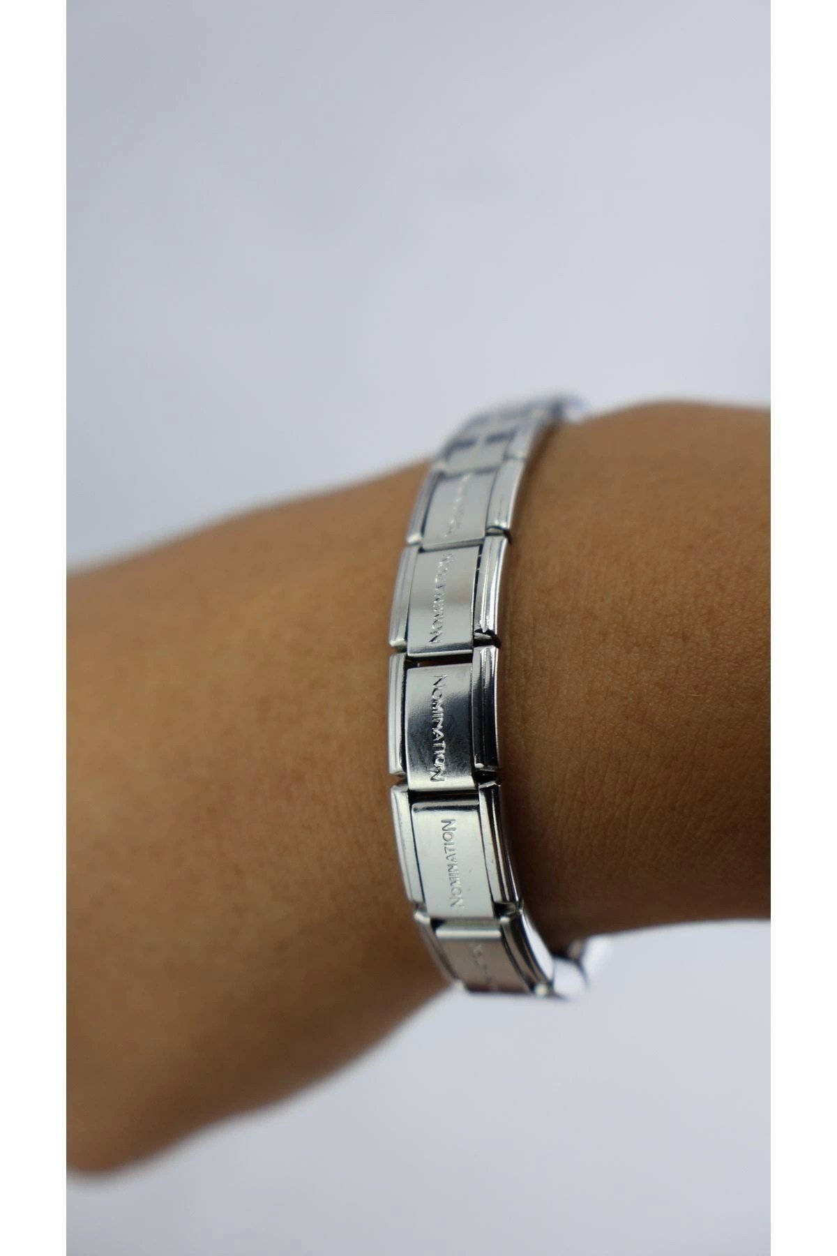 Silver İTALYAN CHARM Stainless Steel Nomination 18 CM Bileklik Çelik