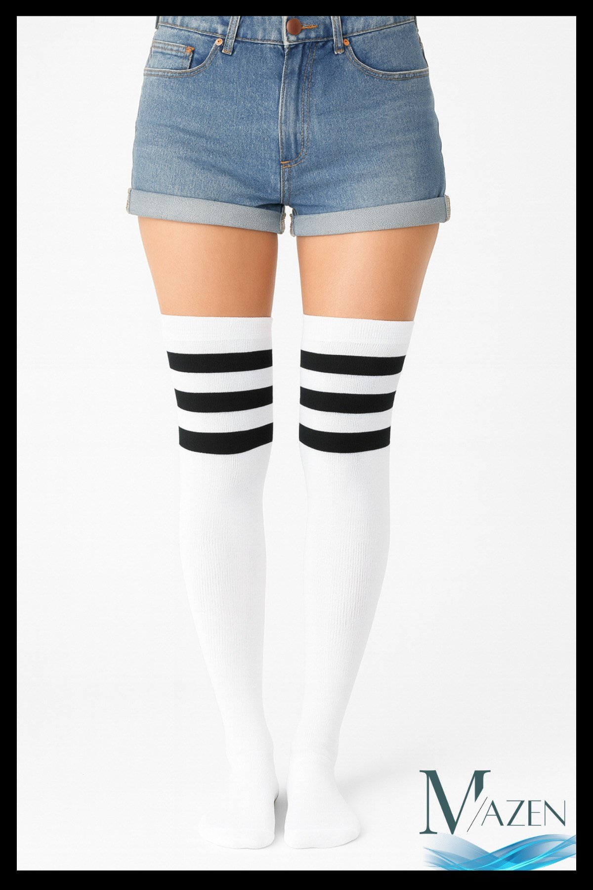 Siyah Çizgili Uzun Çorap | Dizüstü Schoolgirl Stil | Kadın Yüksek Çorap (36-42)