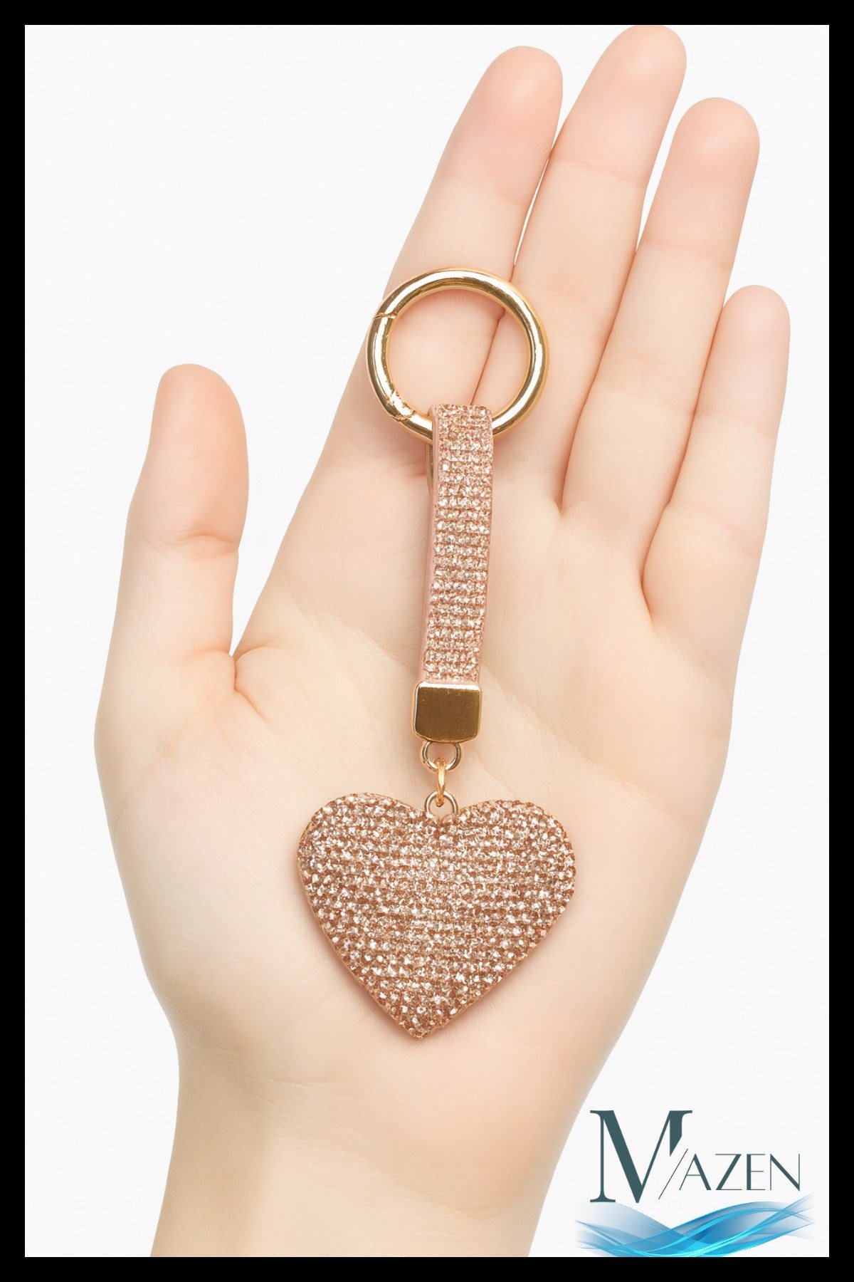 Taşlı Kalp Anahtarlık | Charm | Çanta Anahtarlığı Kadın Aksesuar