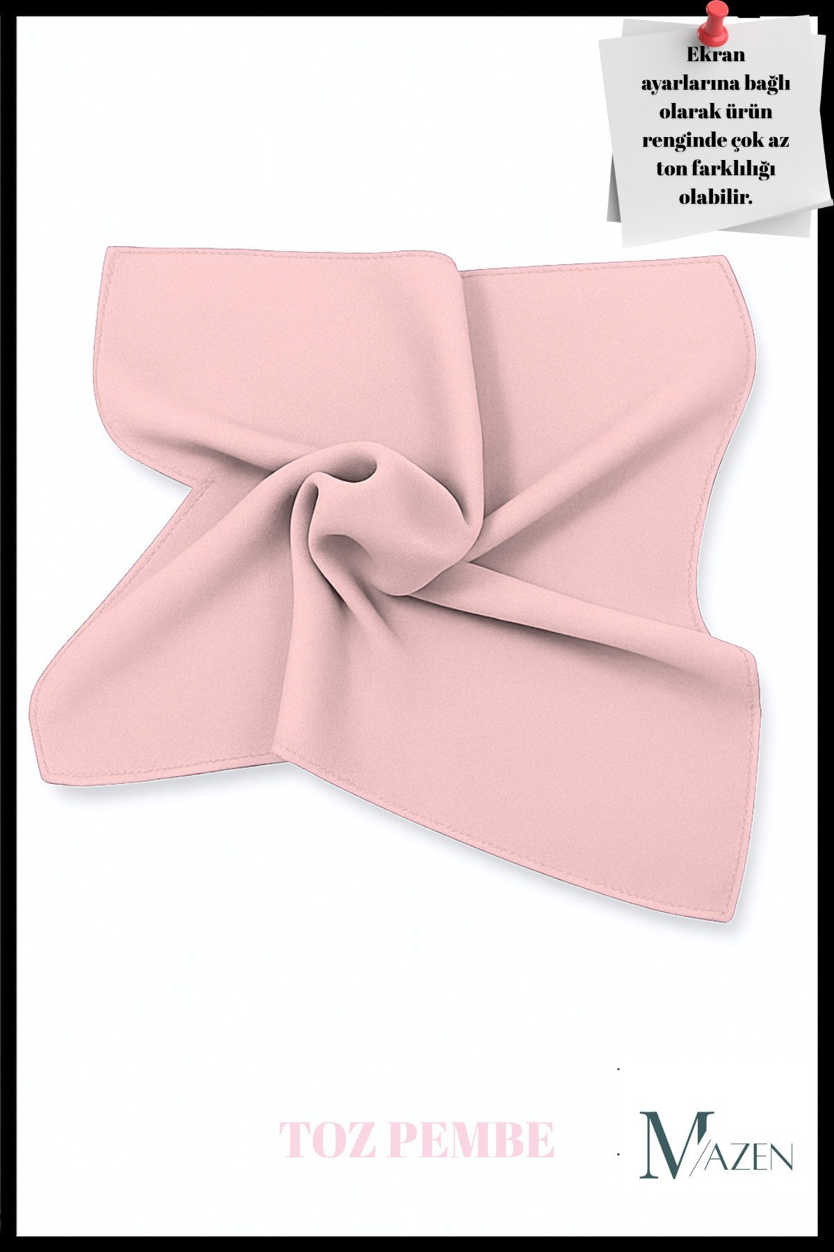 Toz Pembe |kare Şifon Fular 45x45 | Boyun Çanta Pantolon Bilek Aksesuarı | Düz Renk Şık Fular
