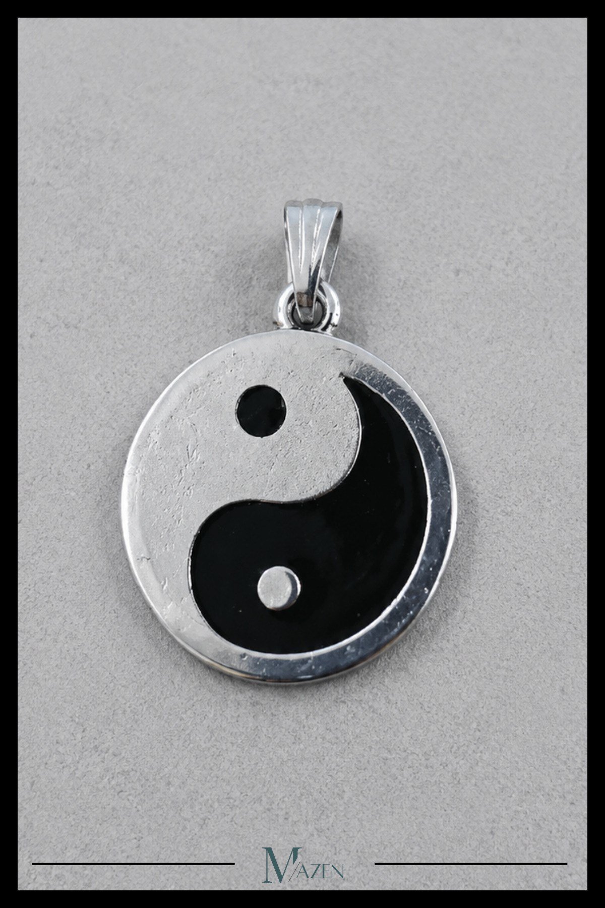 Yin Yang Sembollü Siyah Antik Gümüş Renk Unisex Kolye Ucu Uzak Doğu Tasarım
