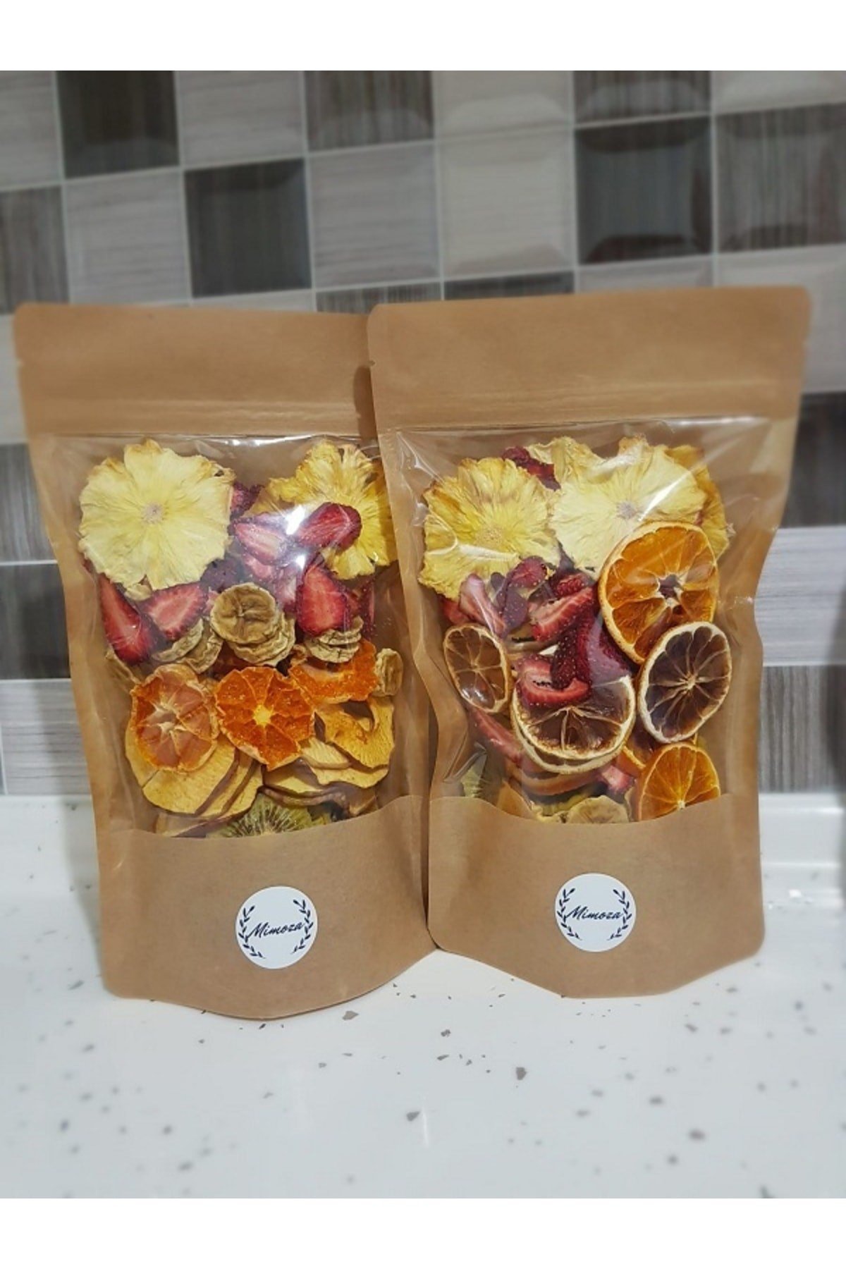 2'li Kurutulmuş Karışık Meyve Paketi - 70 Gram 2x35 gr (çilek, Ananas, Portakal, Elma, Muz , Limon)