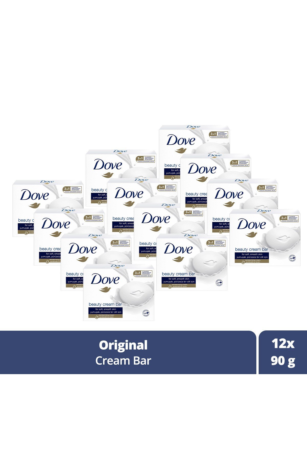 Beauty Cream Bar Katı Güzellik Sabunu Original Nemledirici Etkili 90 g x12