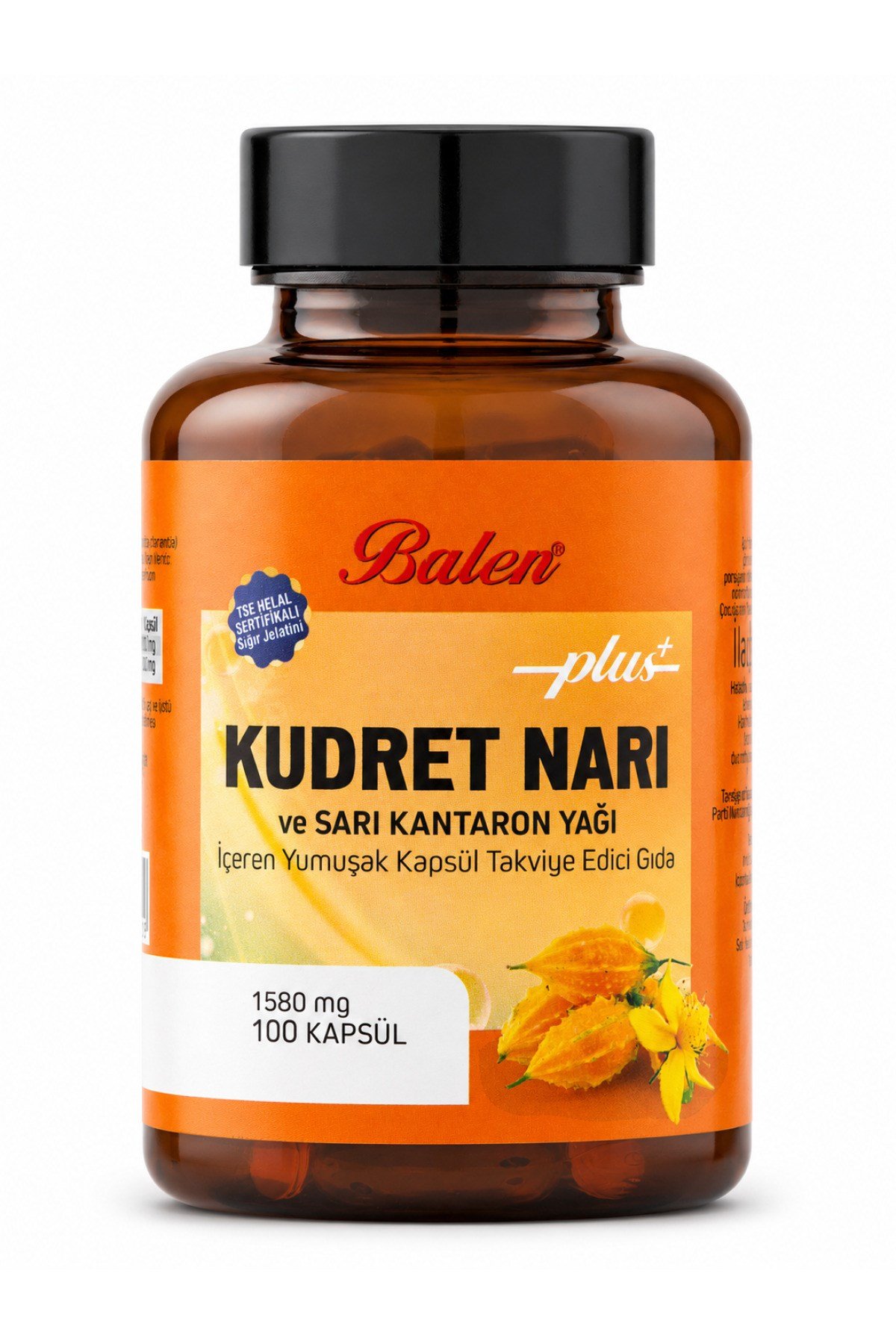 KUDRET NARI PLUS&SARI KANTARON YAĞI İÇEREN YUM.KASÜL 1580 MG*100