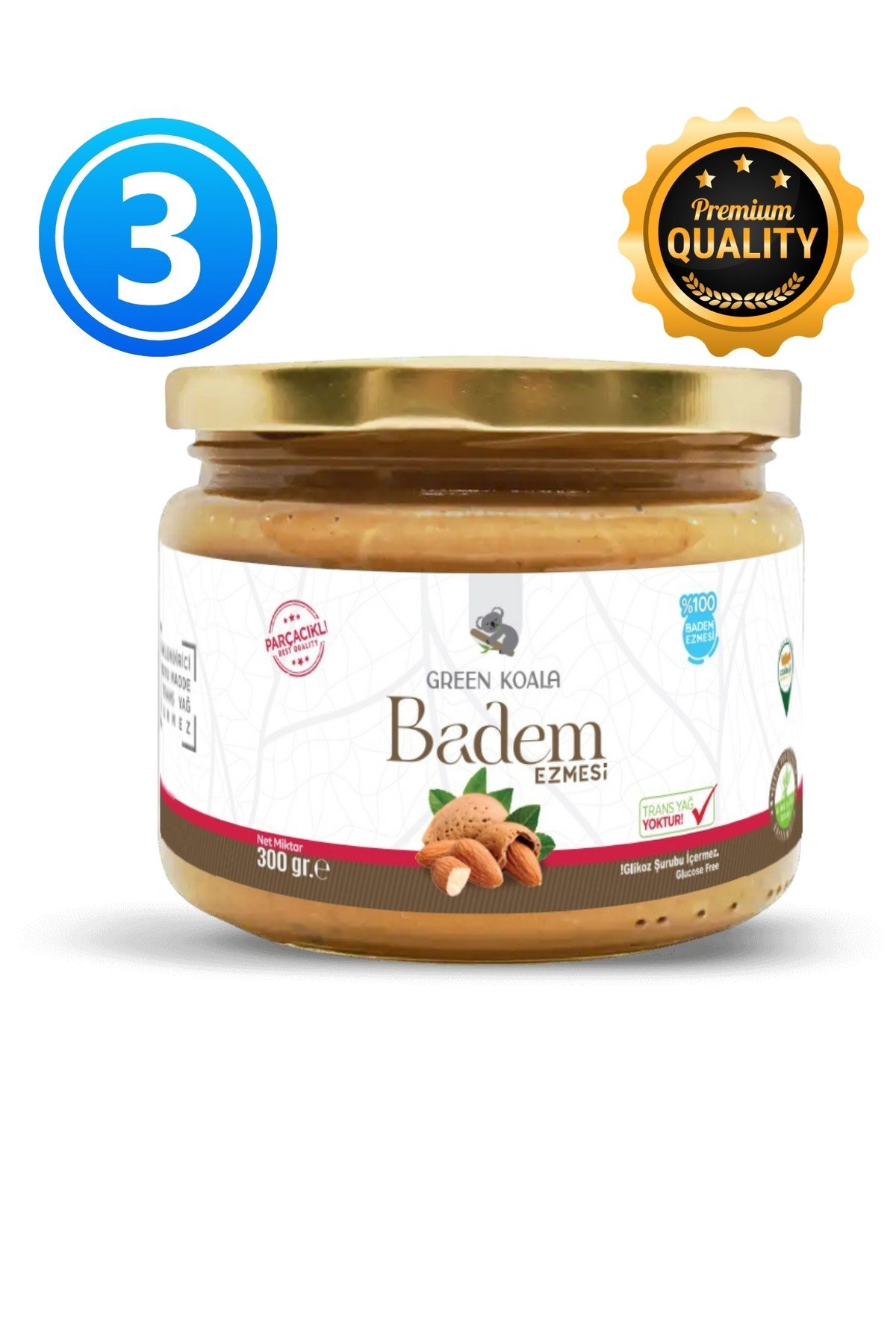 Parçacıklı Badem Ezmesi 300 gr 3 Adet