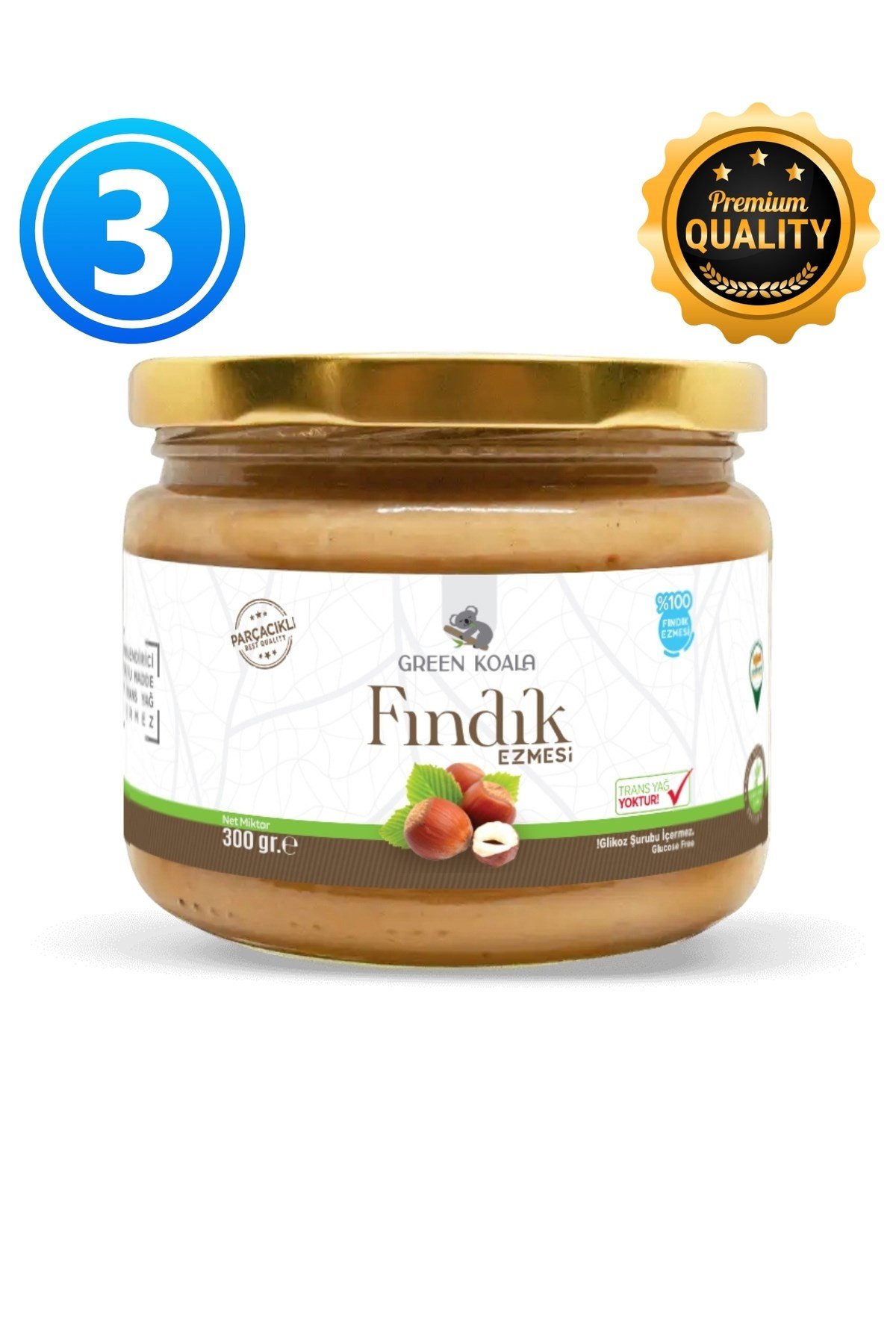 Parçacıklı Fındık Ezmesi 300 gr 3 adet