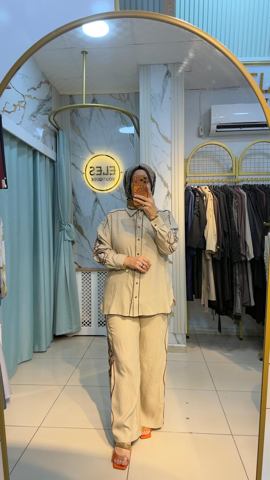 JENNE İPEK NAKIŞLI BEJ TAKIM  
