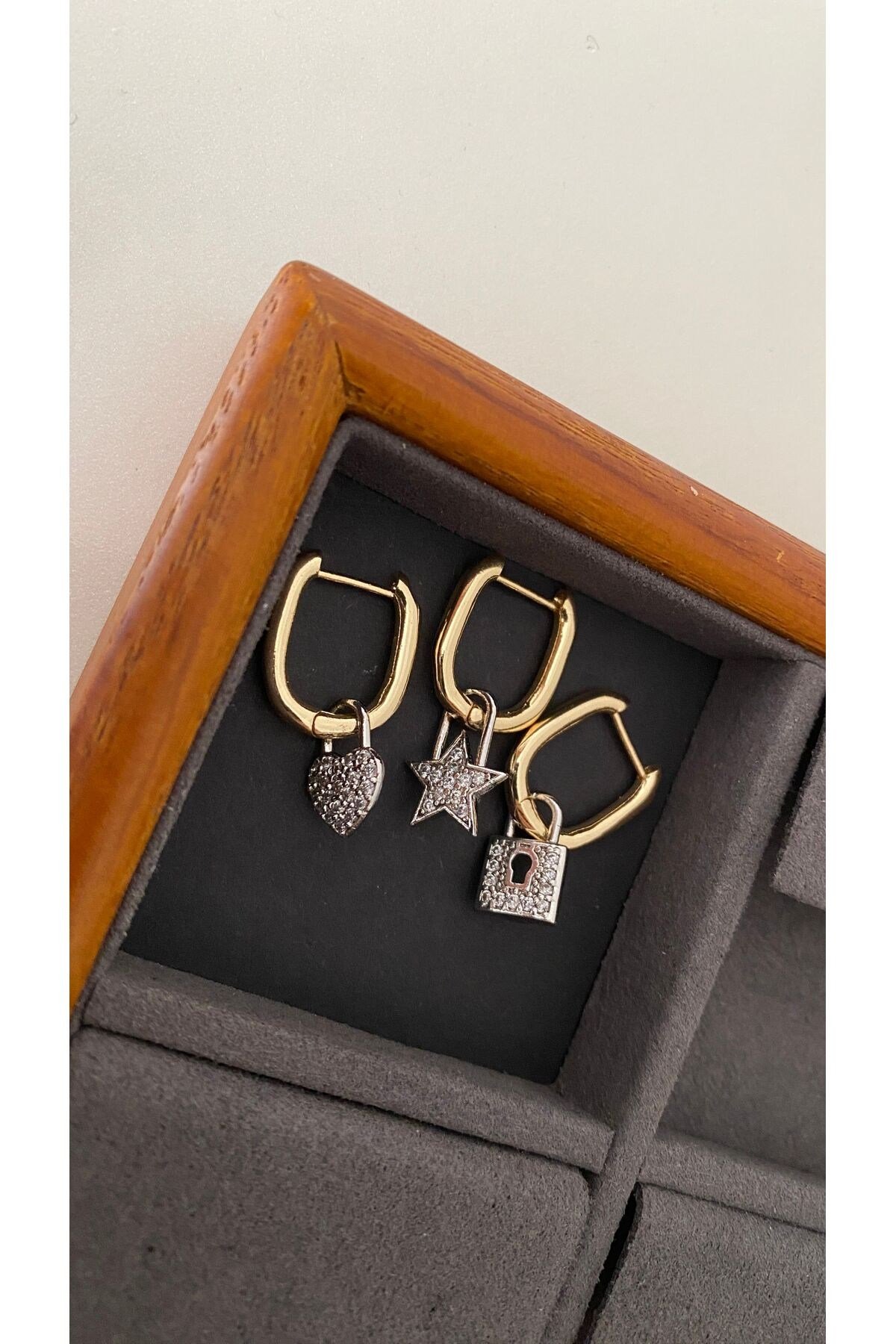 3'lü set charm küpe