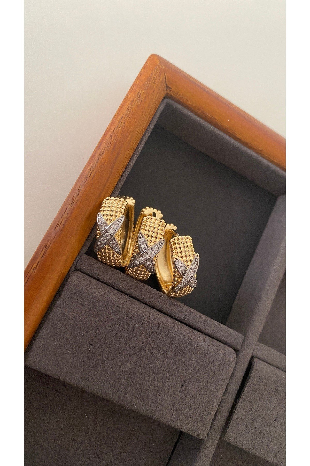 3'lü set gold küpe