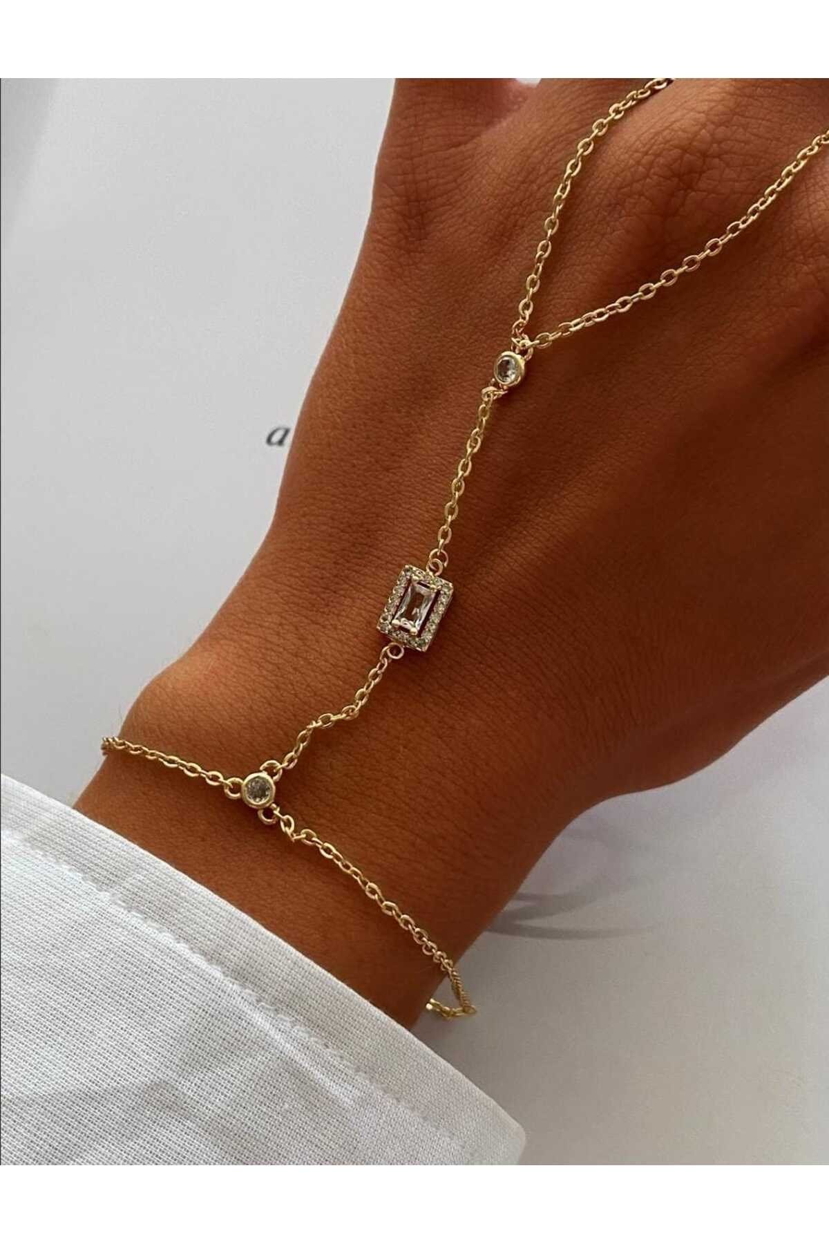 Baget taş gold bileklik şahmeran