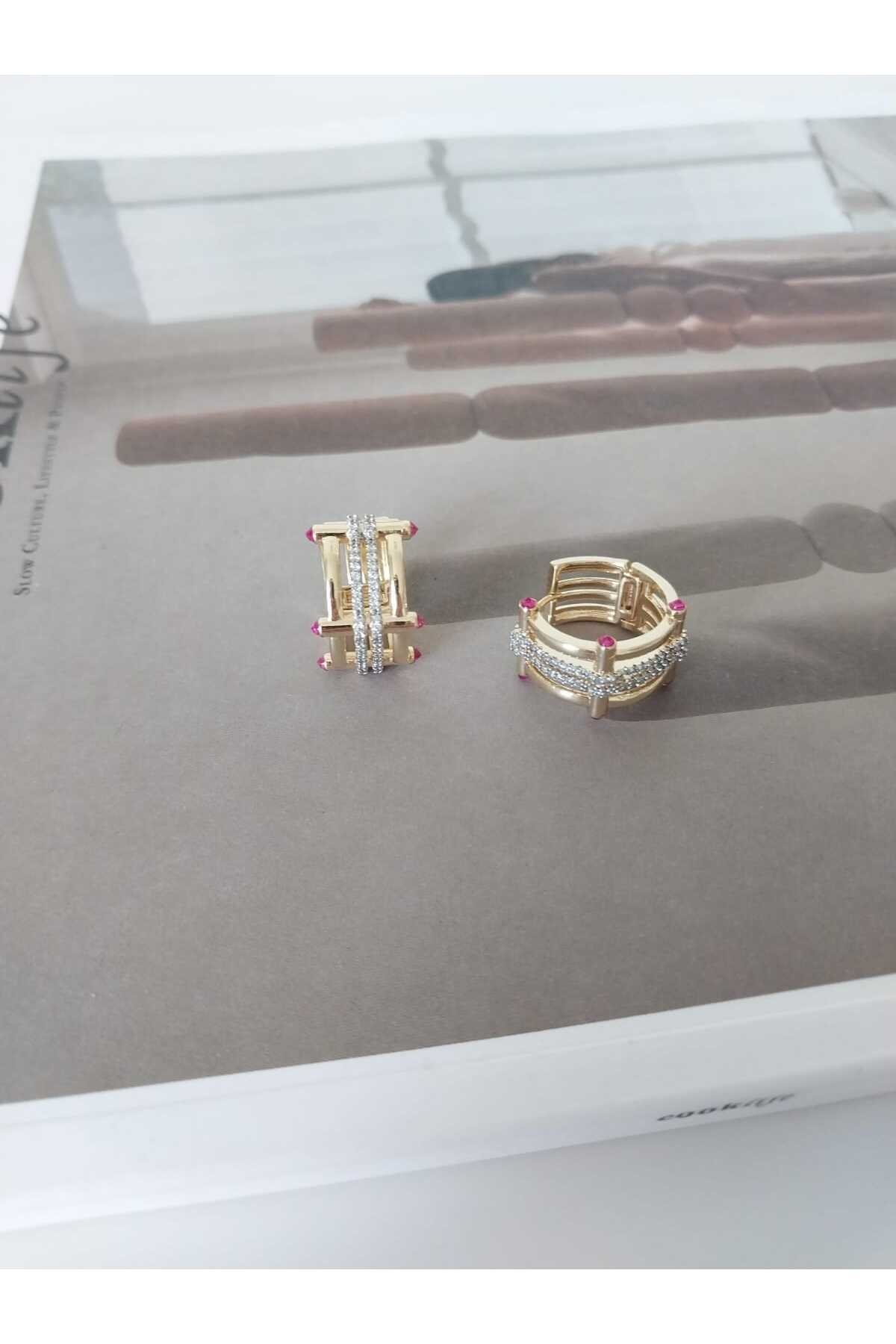 Baugette gold küpe
