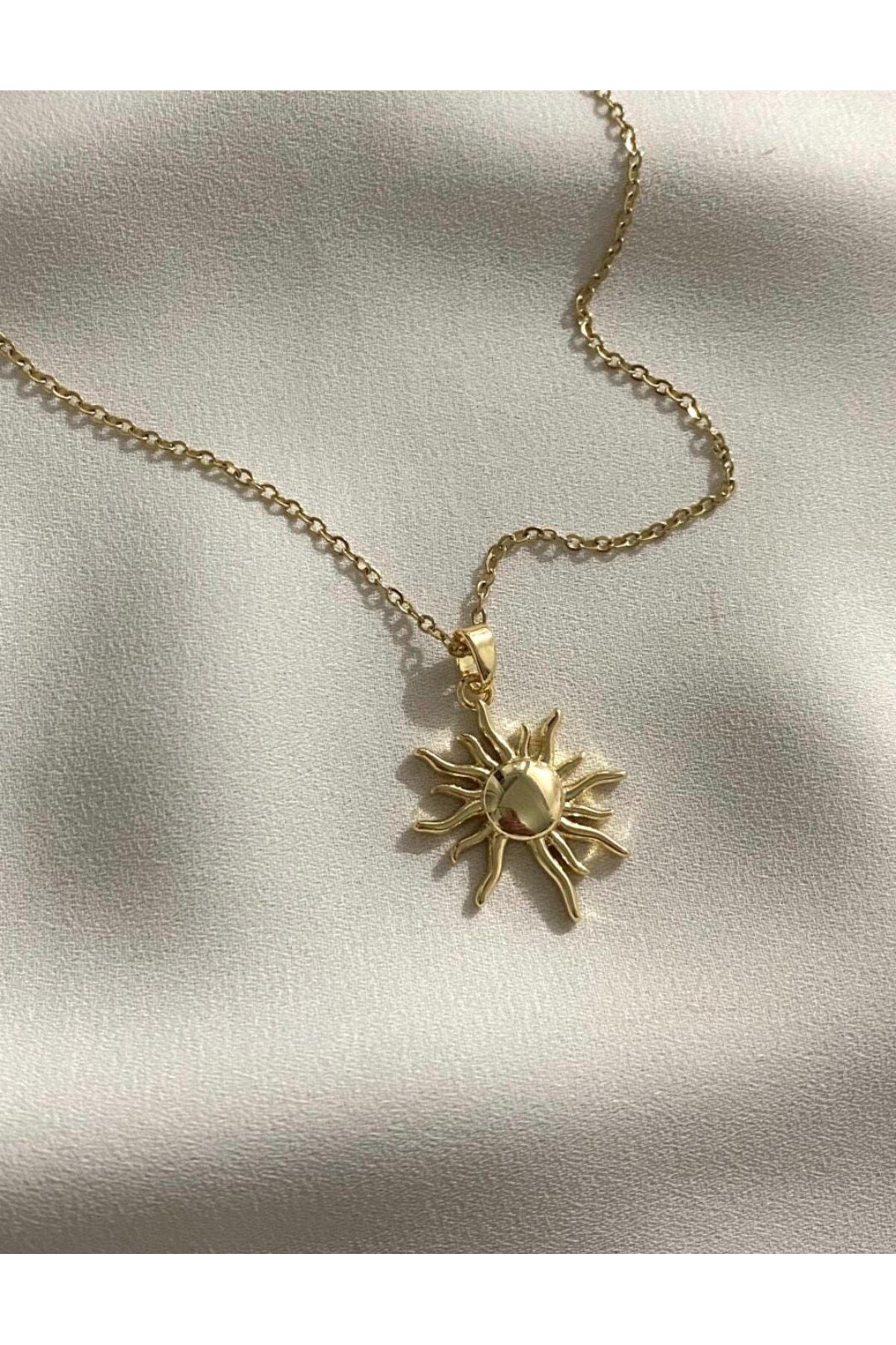 Çelik gold güneş kolye