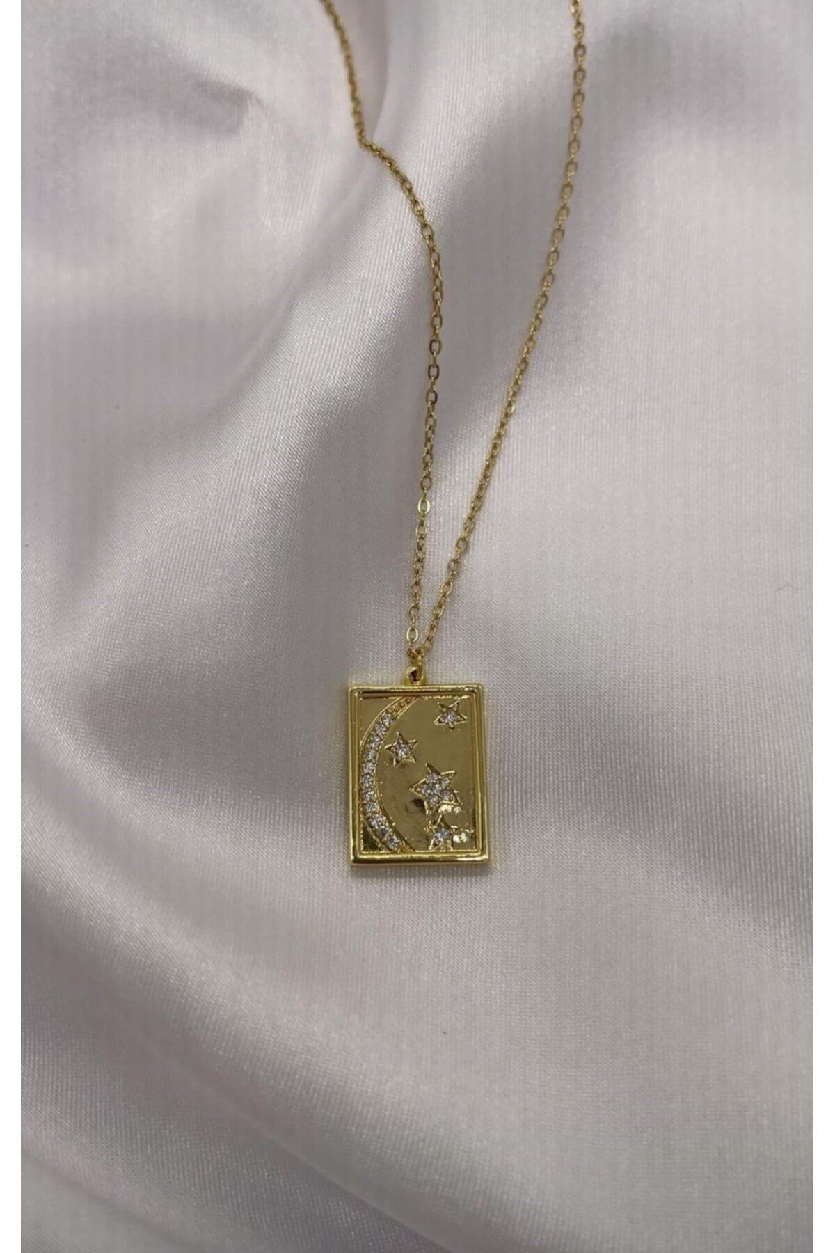 Çelik gold tarot kolye