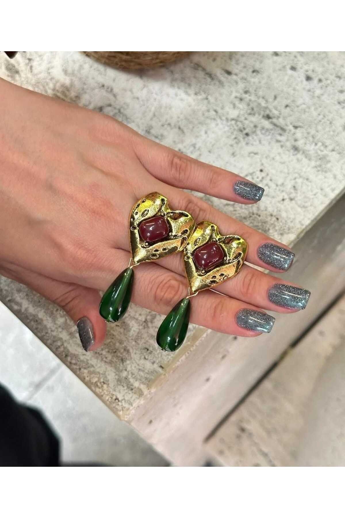 Çelik Hearts Küpe