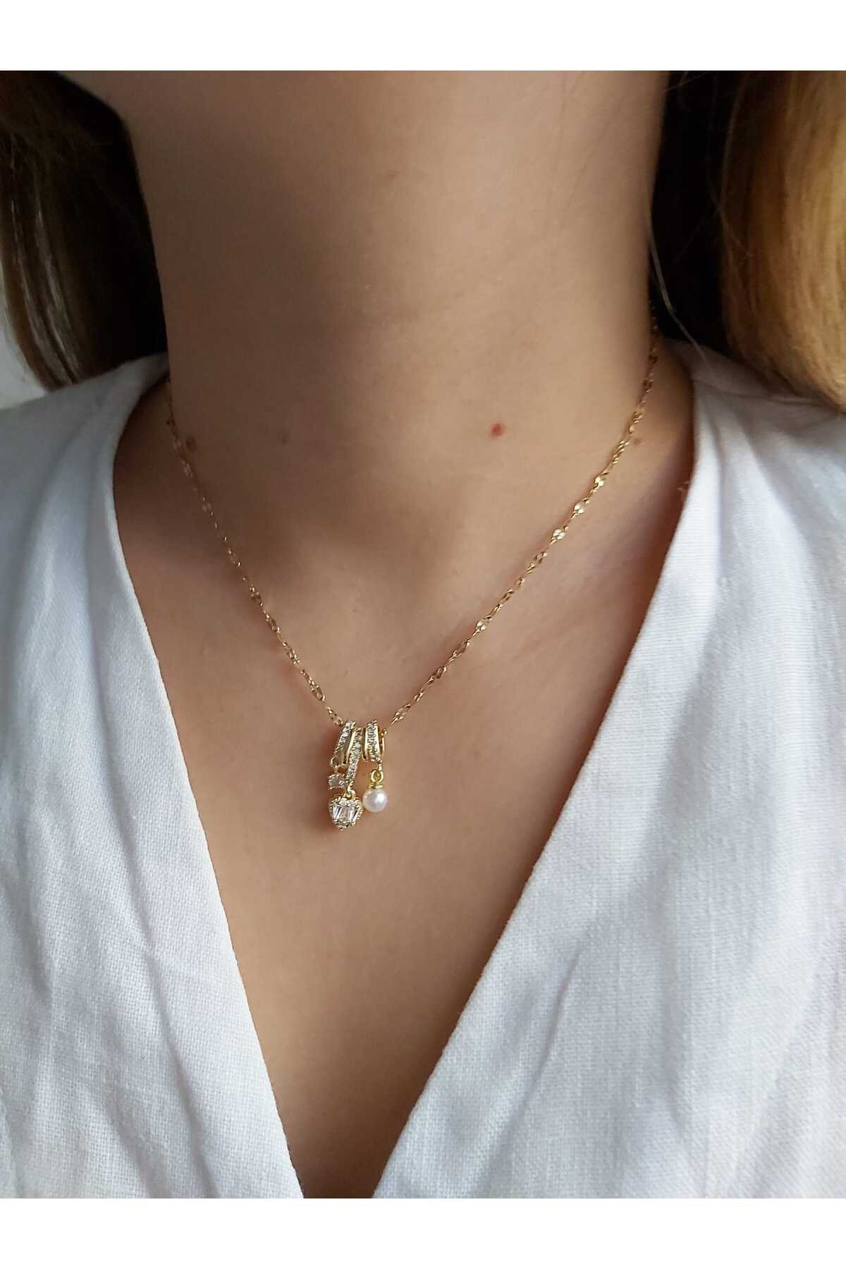 Çelik minimal charm kolye