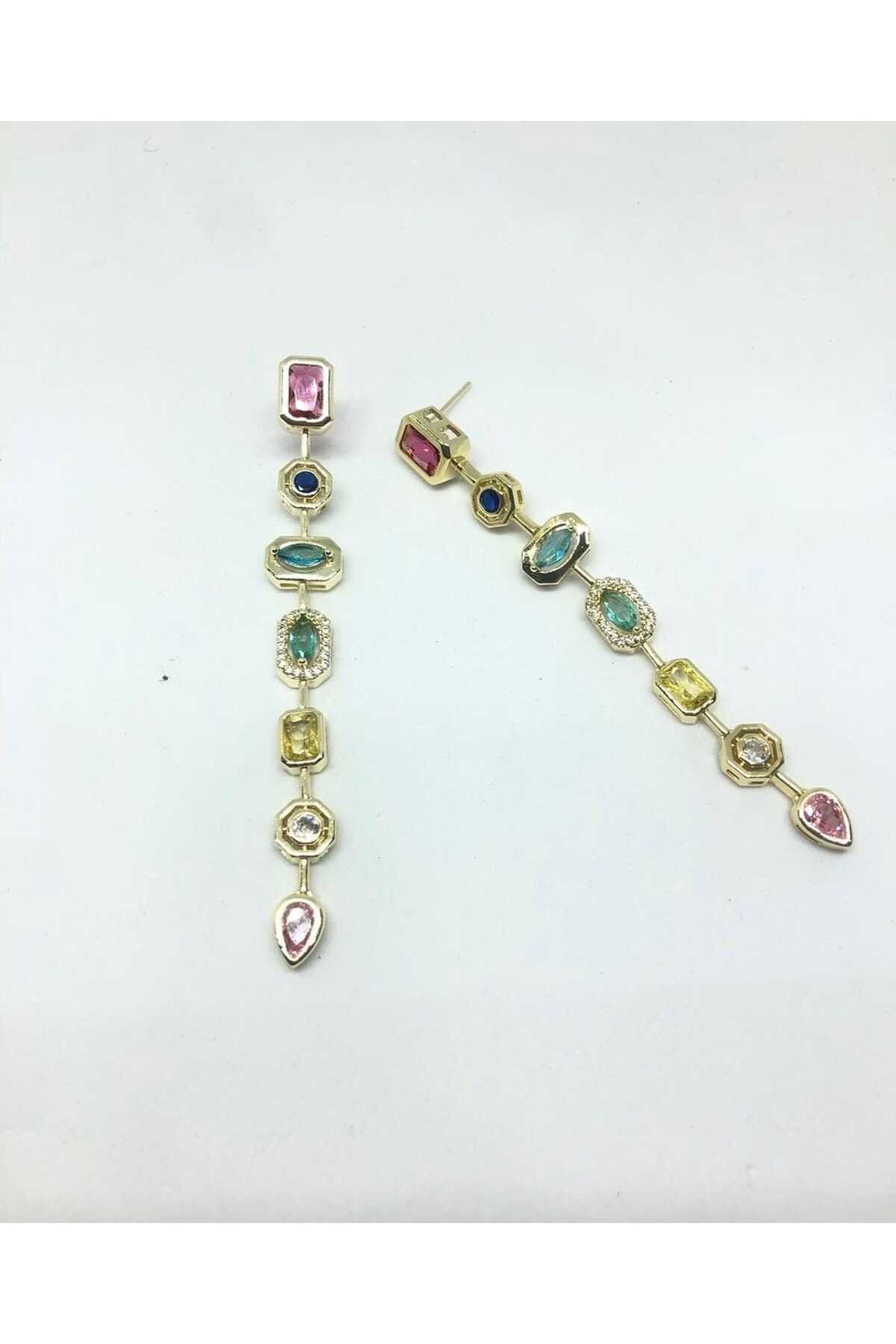 Çelik renkli gold küpe