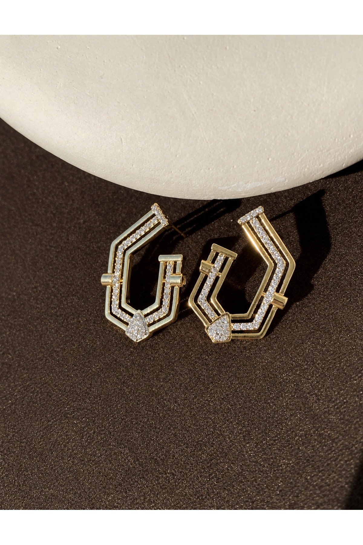 Çelik Soliste Gold Küpe