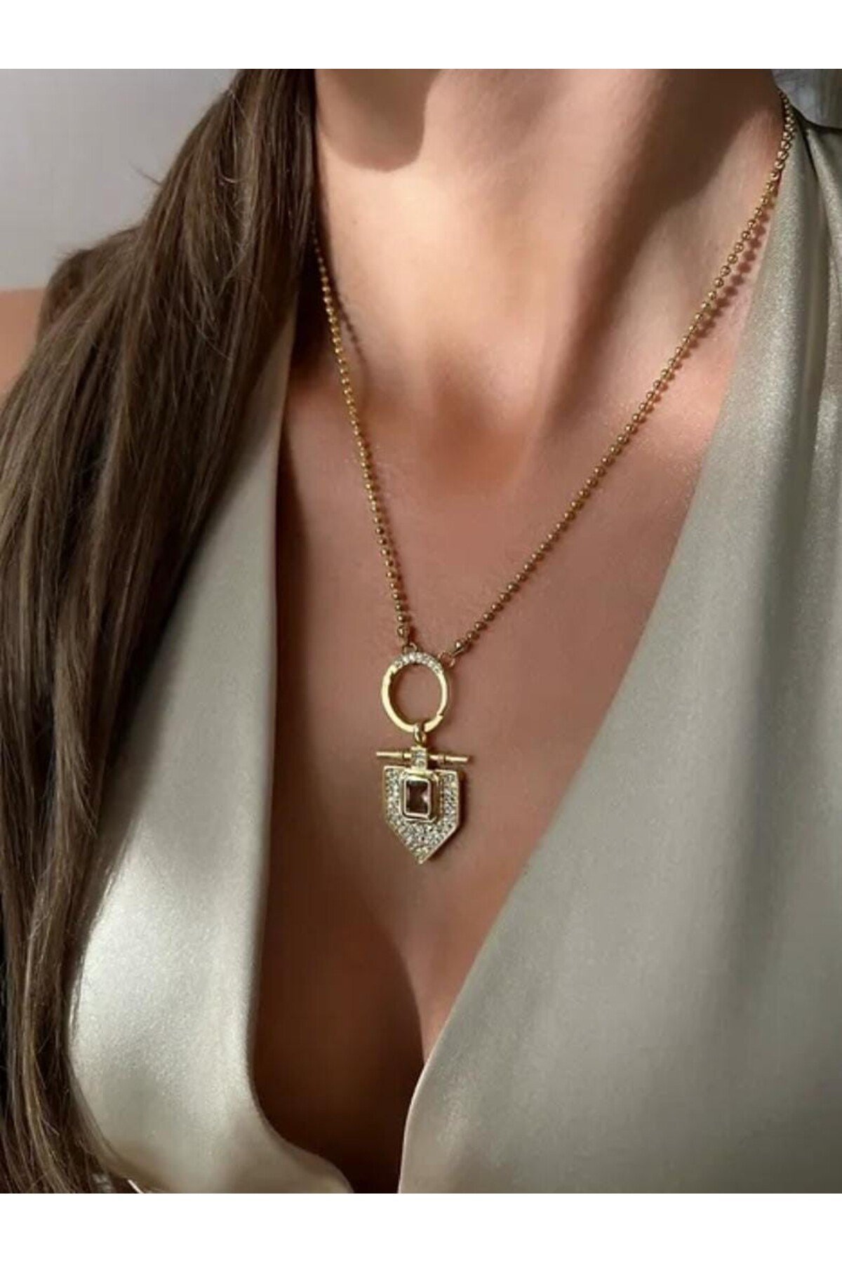 Çelik tiny gold kolye