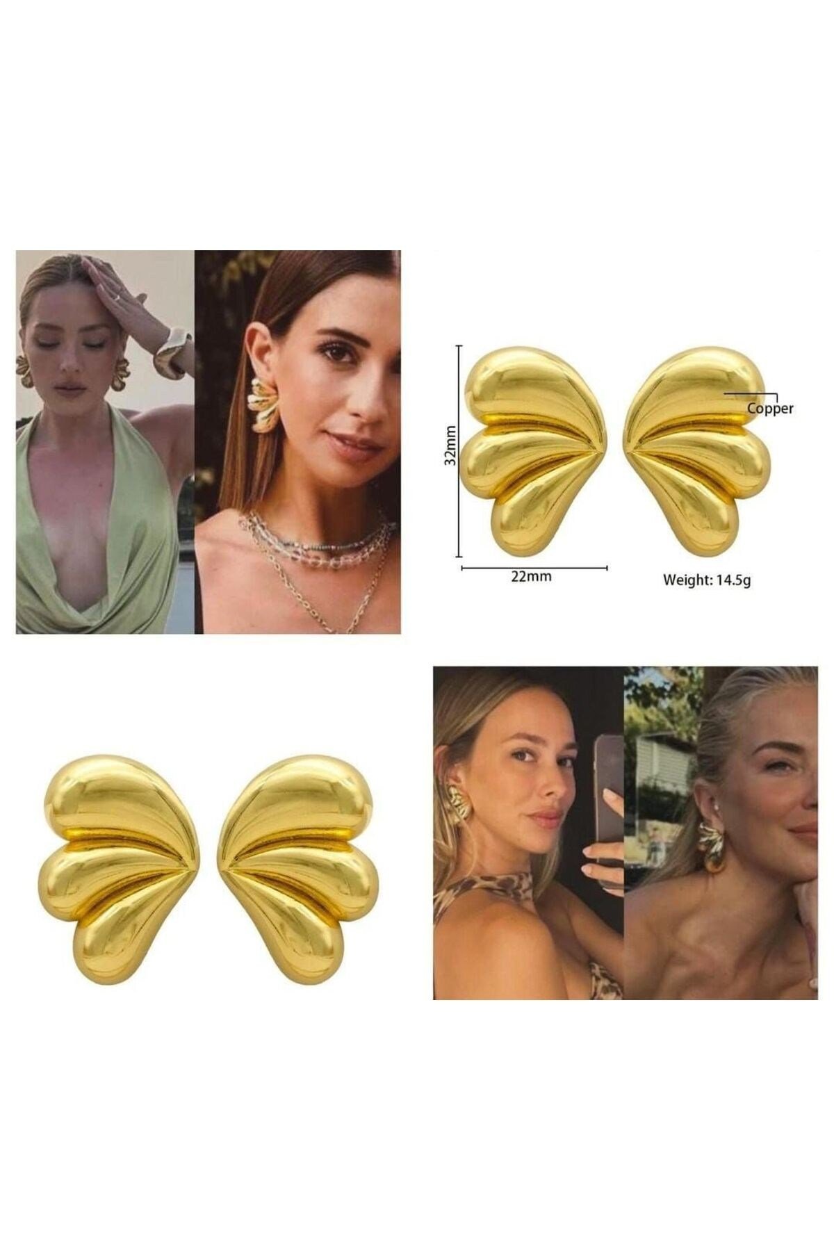 Damla gold küpe