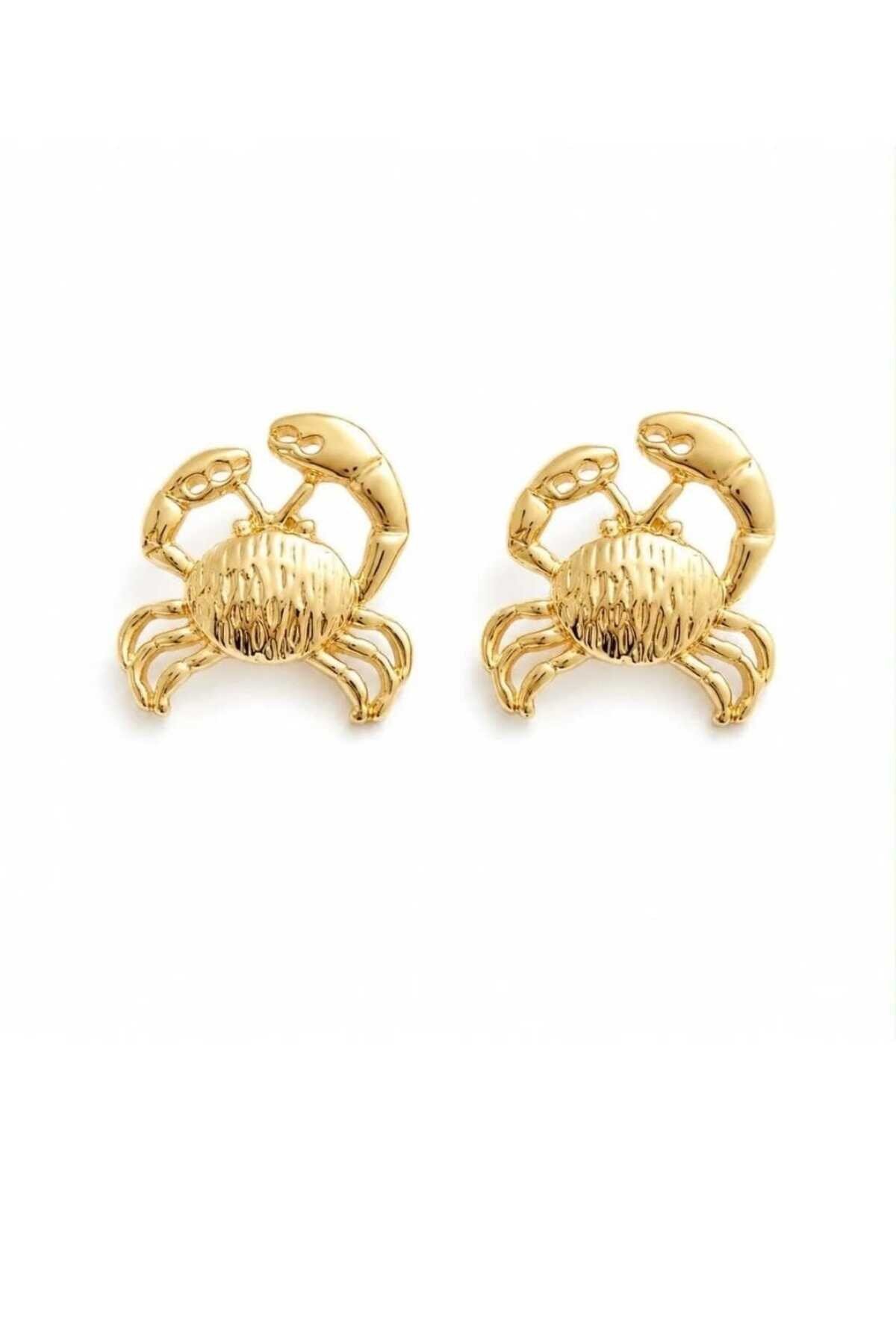 Gold Yengeç Küpe