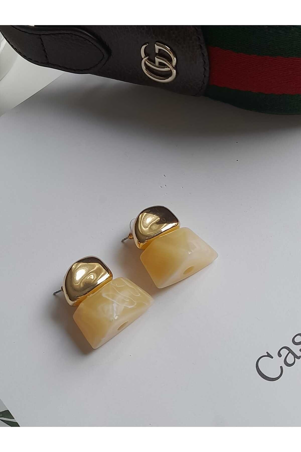 Kemik gold küpe