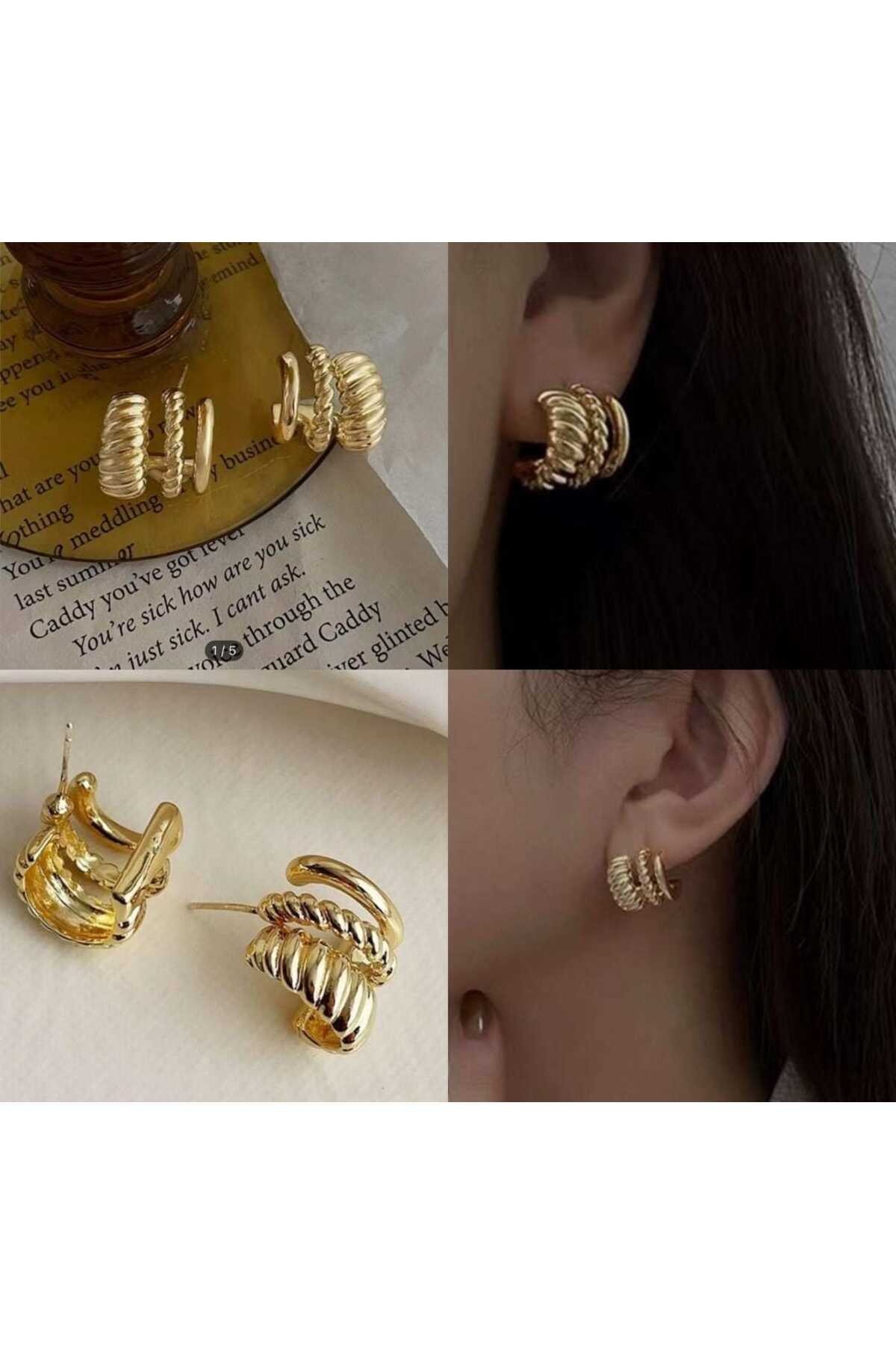 Loop gold küpe