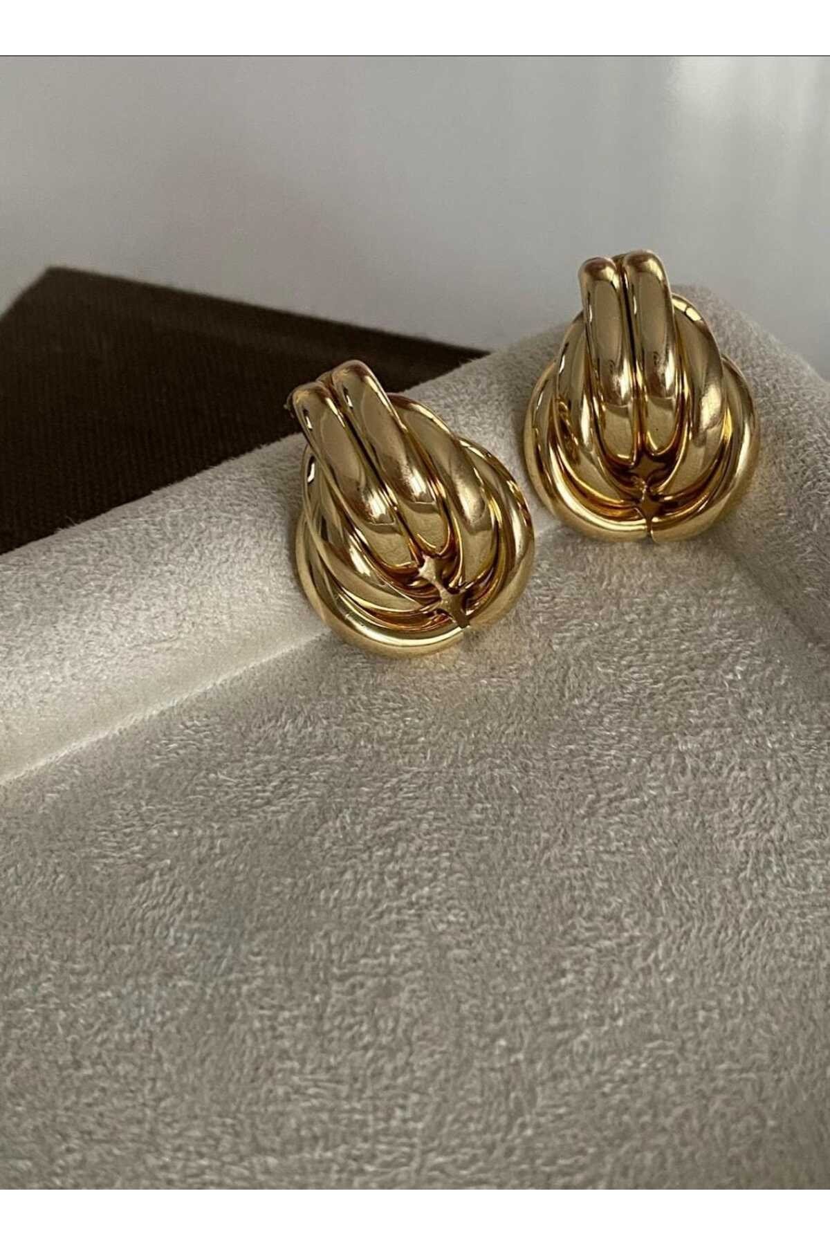 Özel seri gold sarmal küpe
