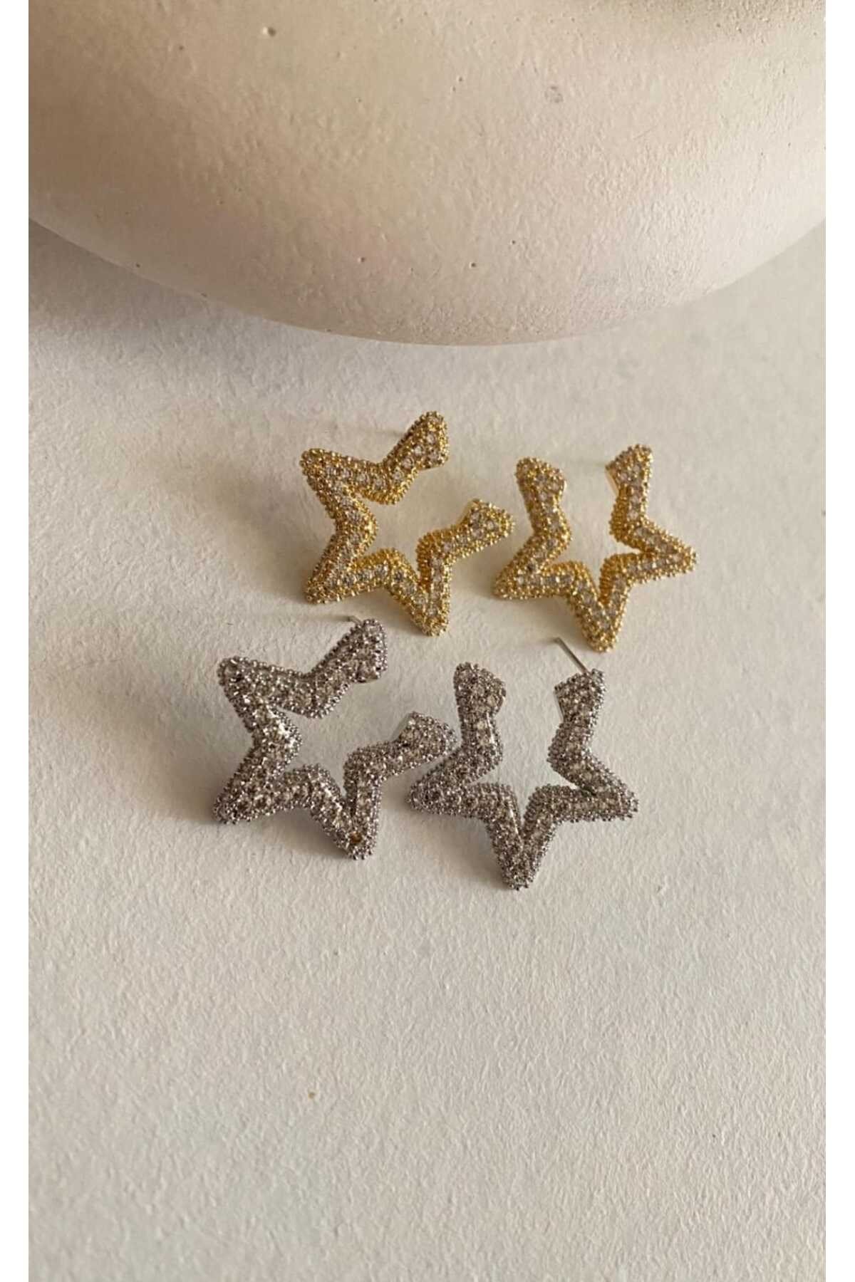 Özel seri zirkon taş yıldız küpe