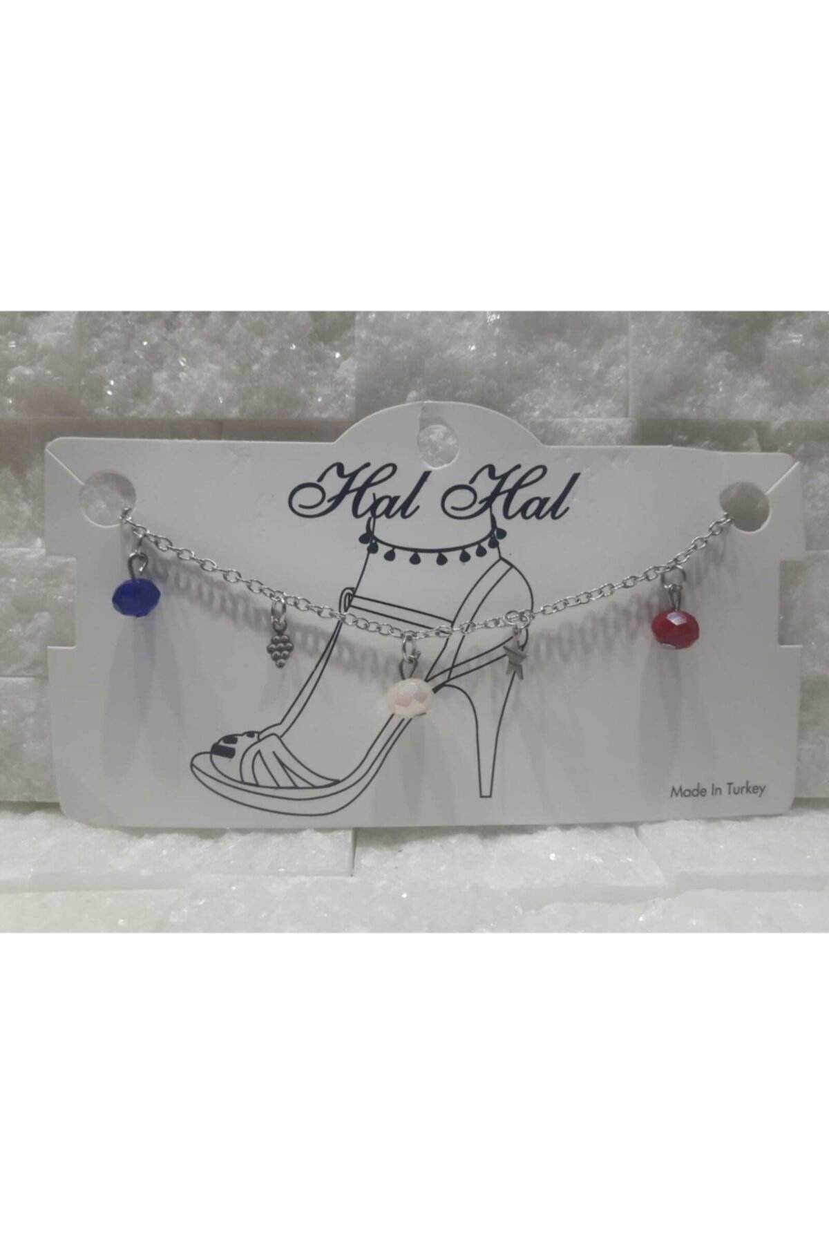 Renkli taşlı halhal