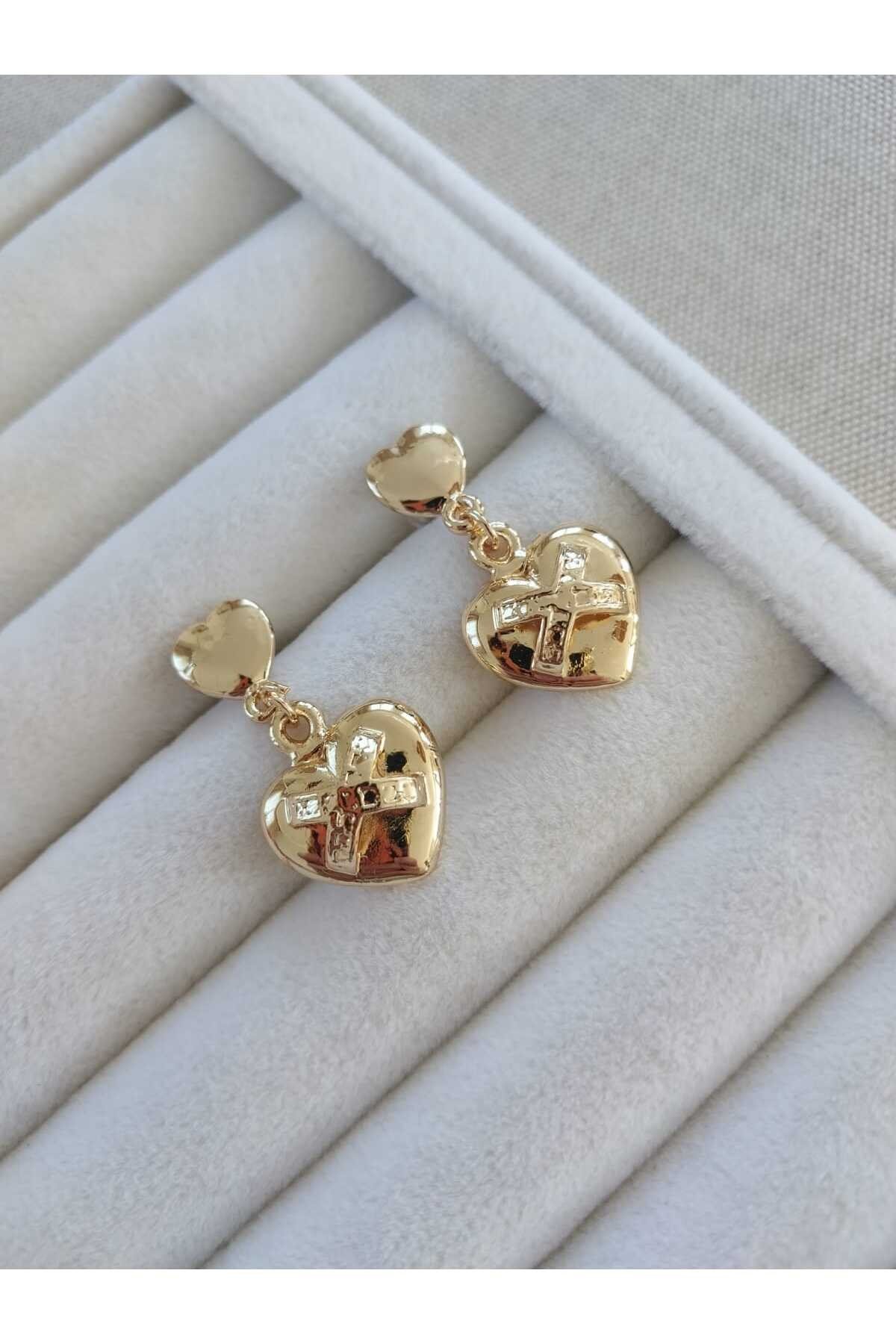 Xoxo gold kalp küpe