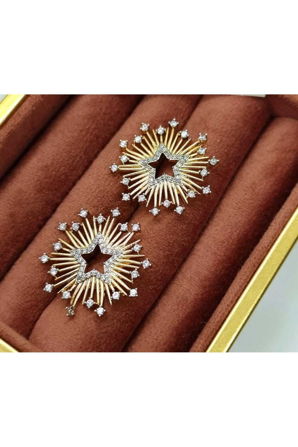 Yıldız gold küpe