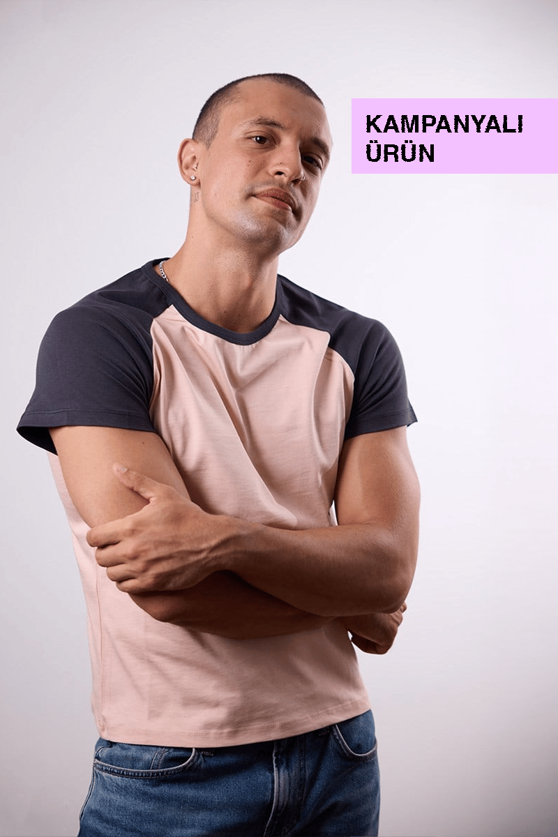 Raglan Baby Tee | Pembe Füme