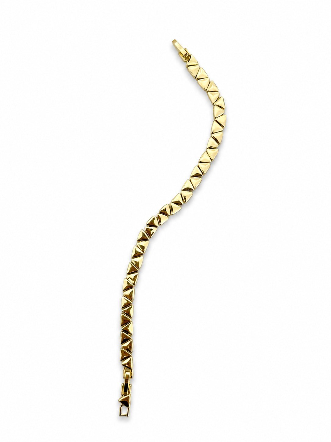 14K Altın Kaplama Özel Seri Piramit Gold Bileklik