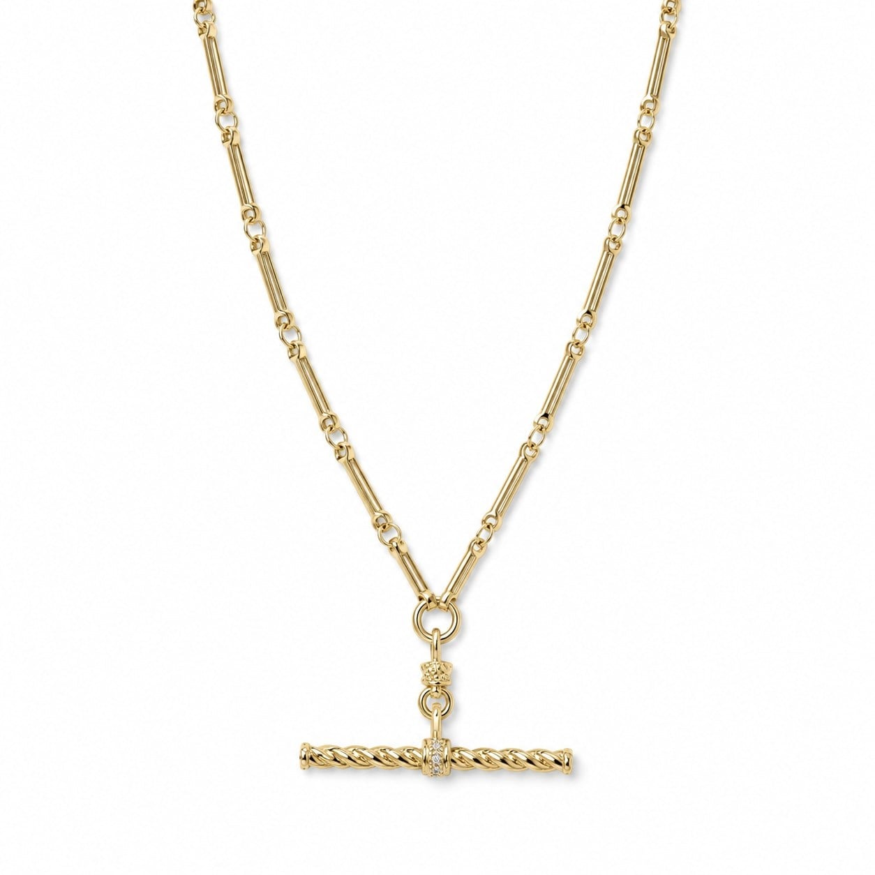 14K Özel Seri Burgu T-Bar Kolye