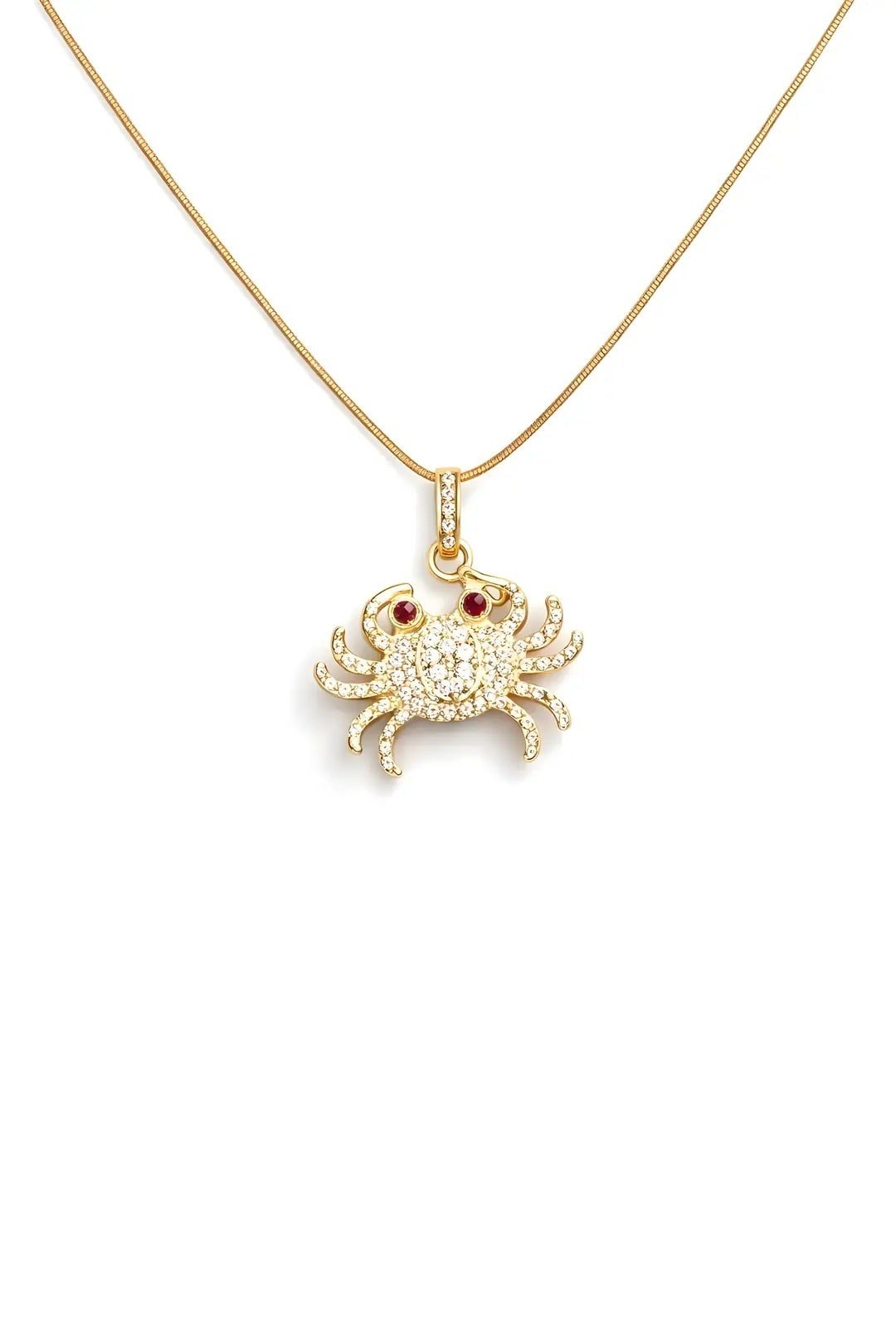 Crabby Taşlı Gold Kolye