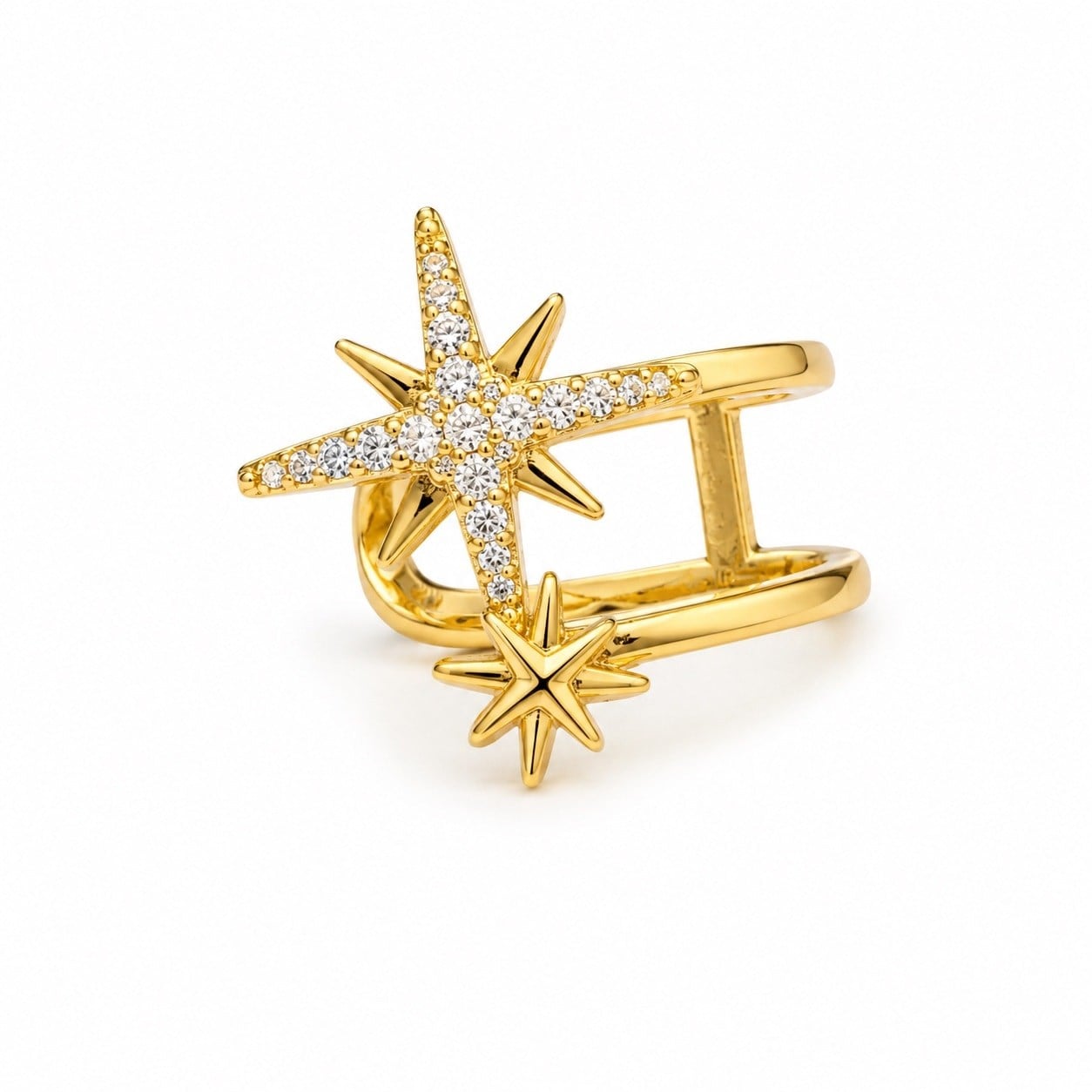Özel Seri Zirkon Taşlı Kutup Yıldızı Kıkırdak Küpesi (Earcuff)