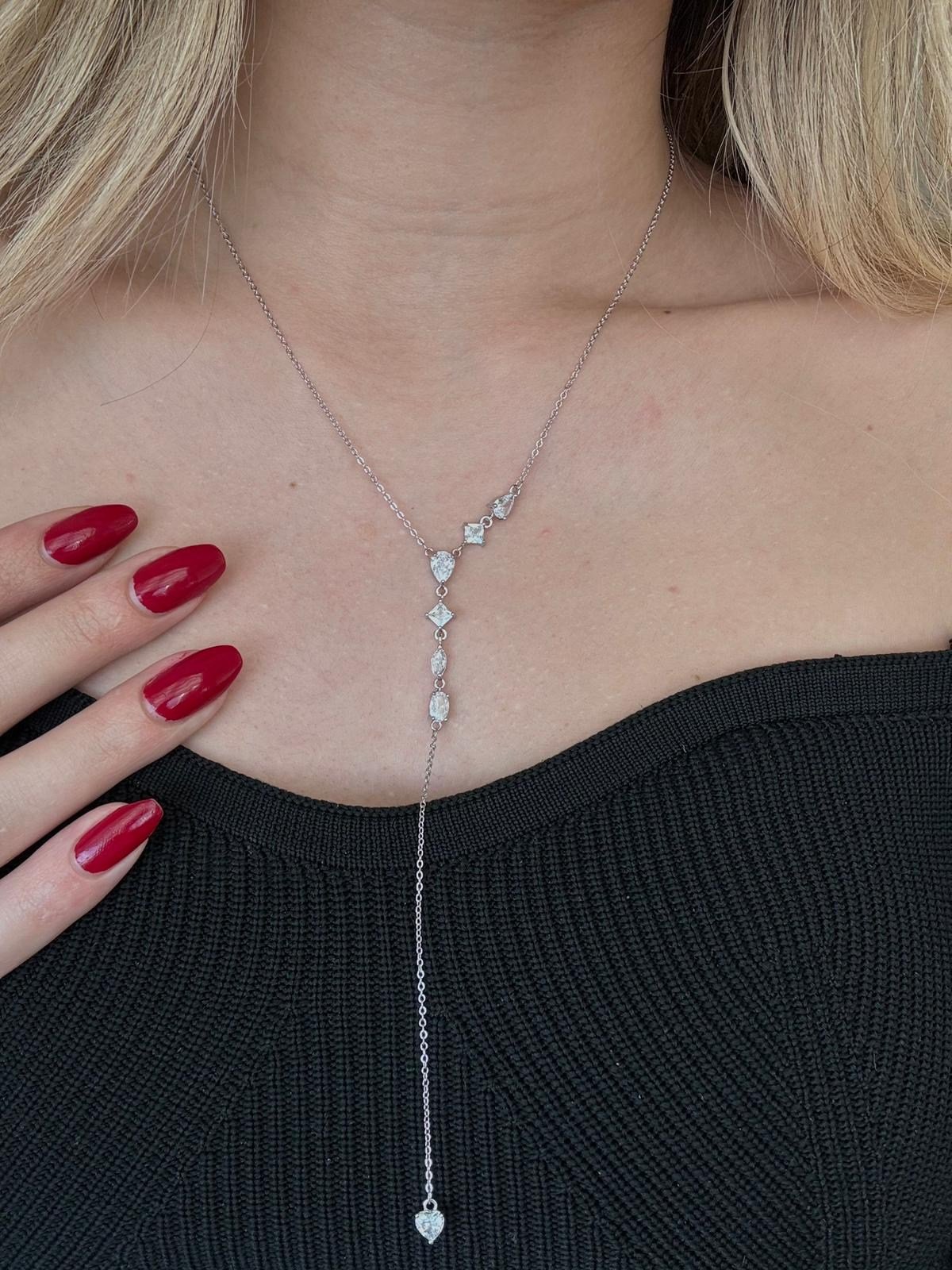 Özel Seri Zirkon Taşlı Y Silver Kolye
