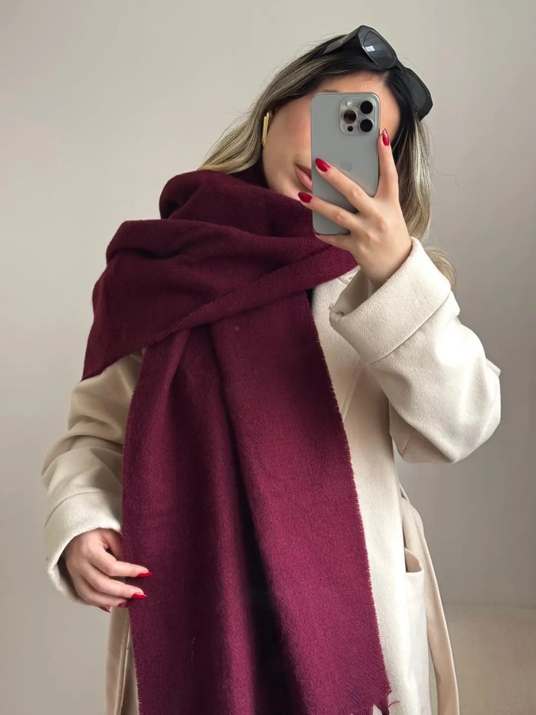 Yumuşak Dokulu Pinterest Atkı Üç Renkli
