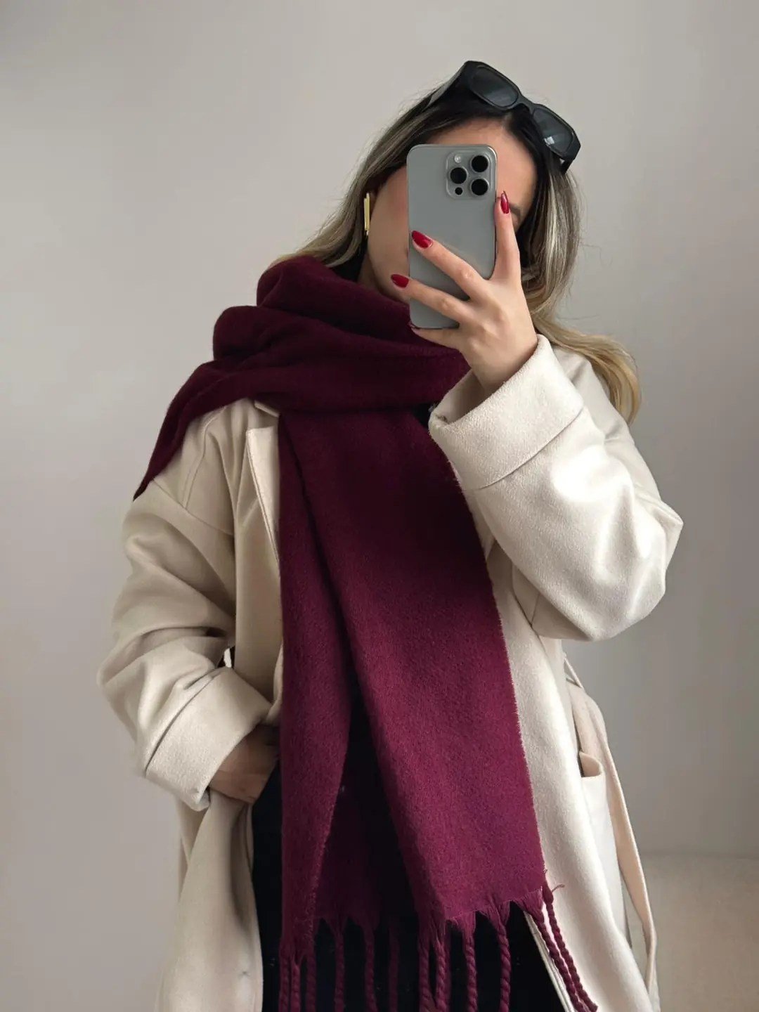 Yumuşak Dokulu Pinterest Atkı Üç Renkli