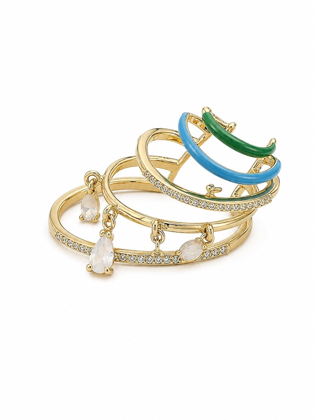Zirkon Taşlı ve Mineli Çoklu Kıkırdak Küpesi (Earcuff)