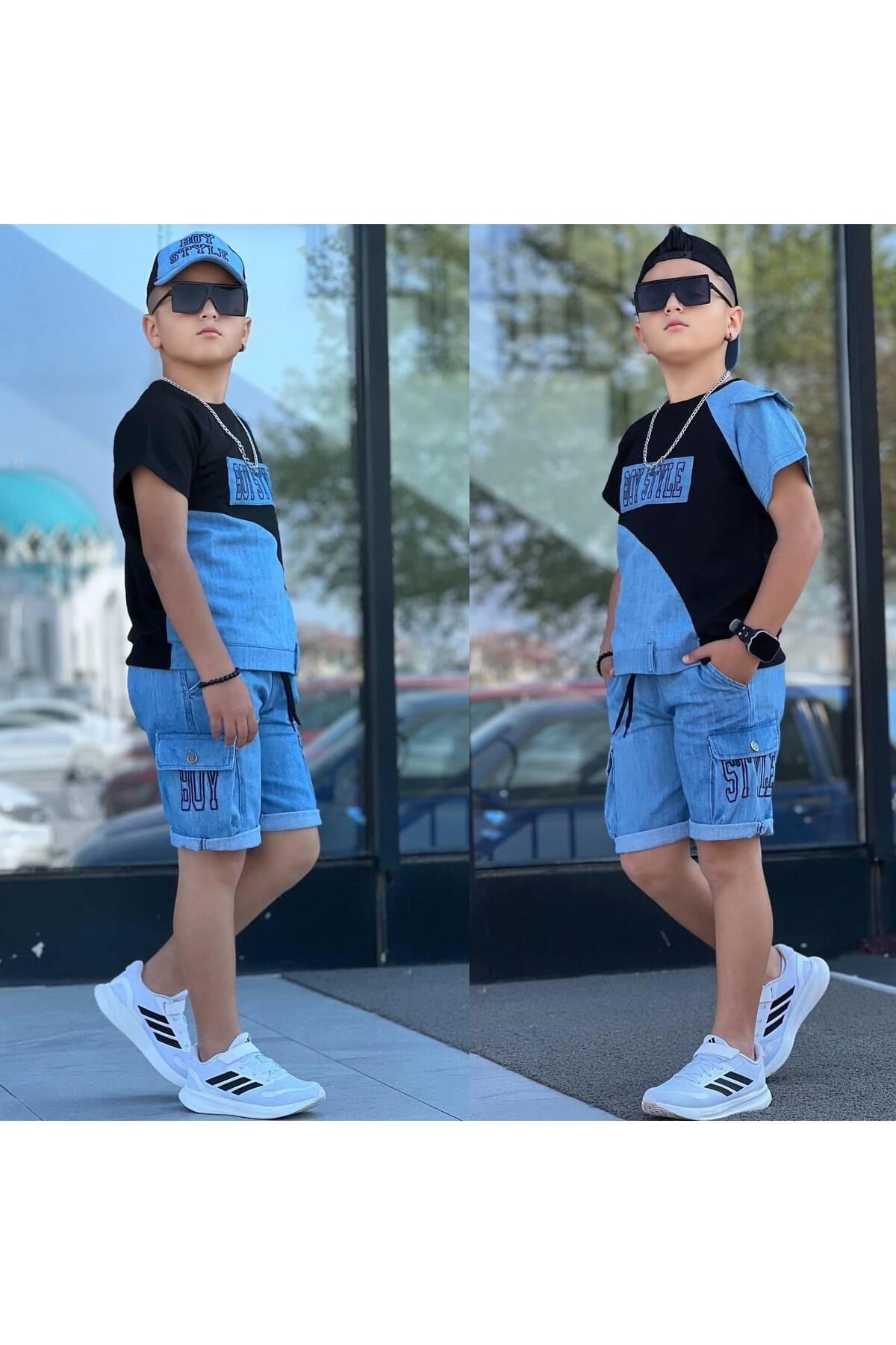 BOY STYLE NAKIŞLI ŞORTLU ŞAPKALI ERKEK TAKIM