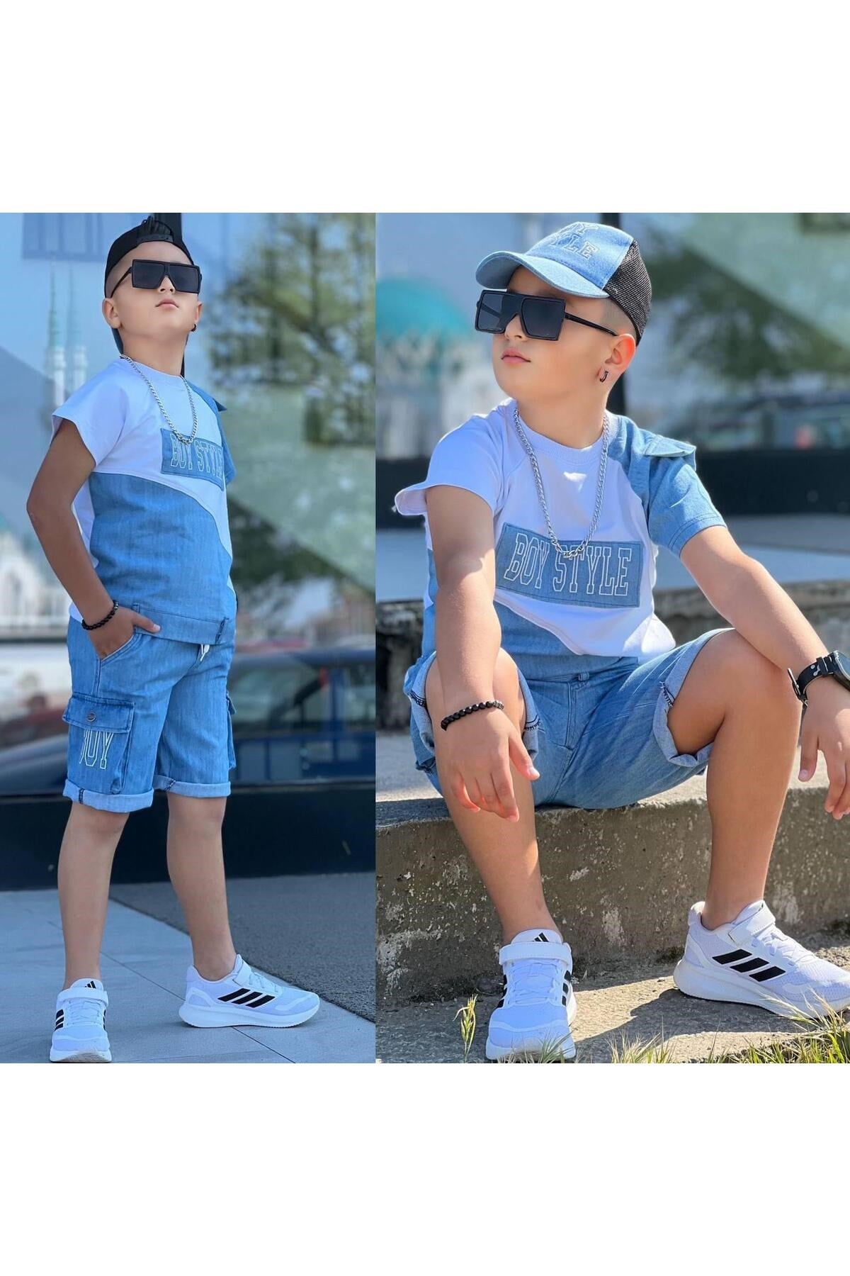 BOY STYLE NAKIŞLI ŞORTLU ŞAPKALI ERKEK TAKIM