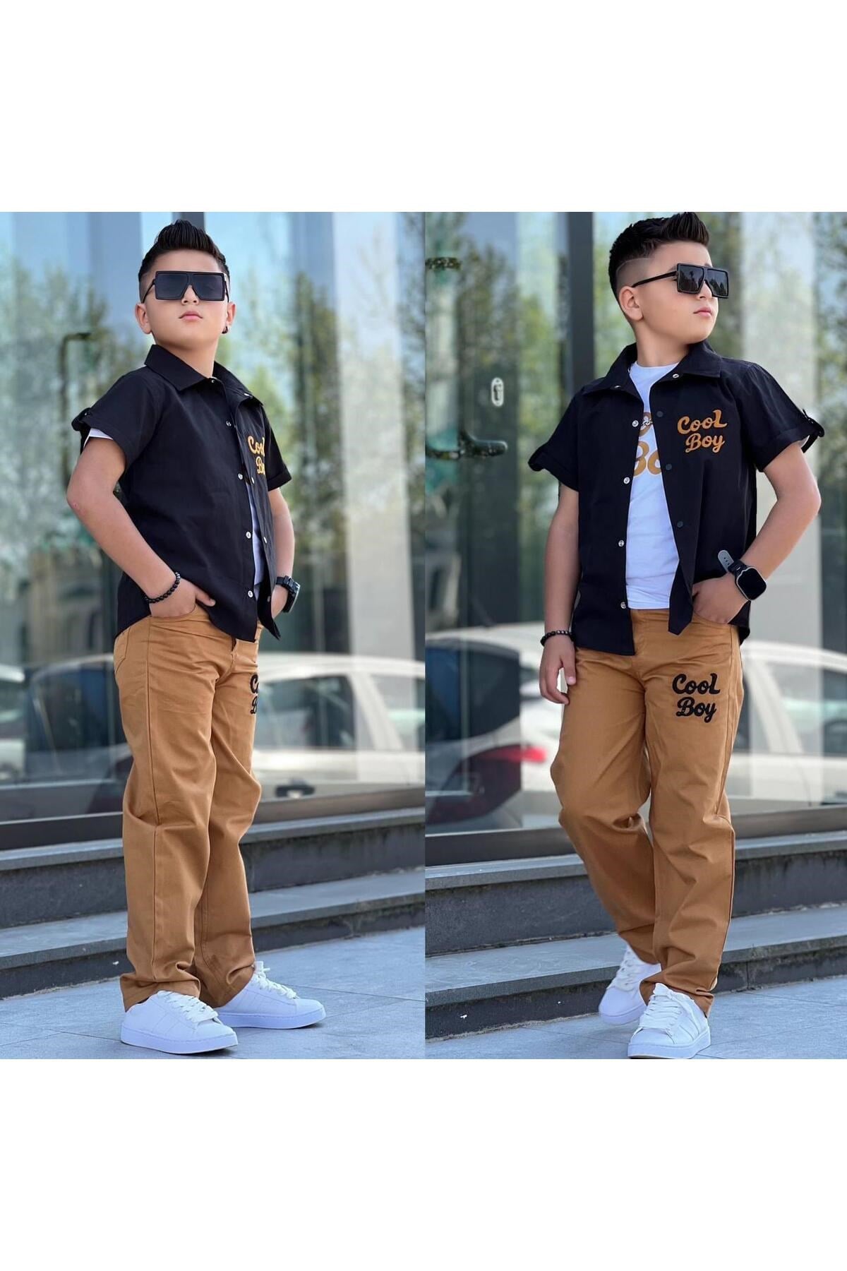 COOL BOY NAKIŞLI GÖMLEKLİ 3LÜ ERKEK TAKIMI