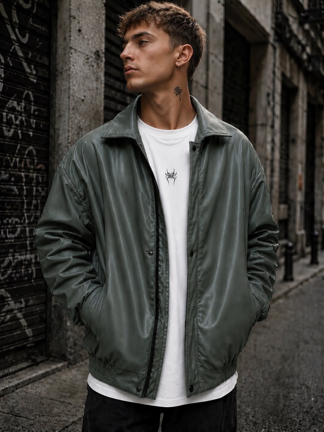 Erkek Oversize Deri Ceket