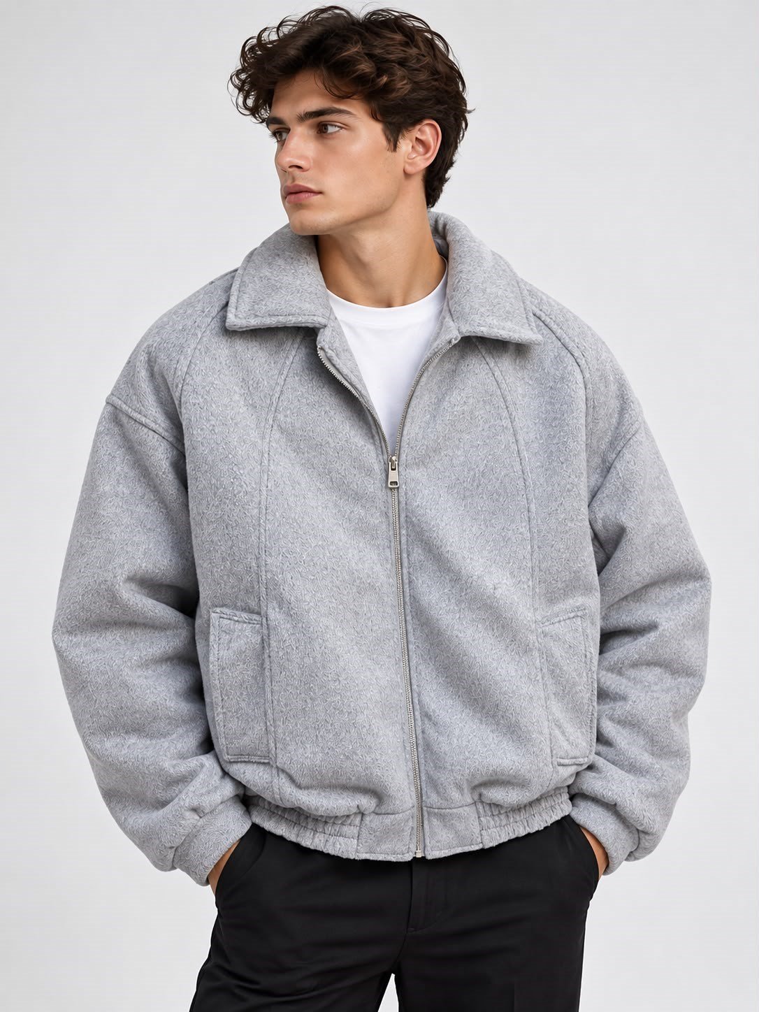 Erkek oversize kaşe mont