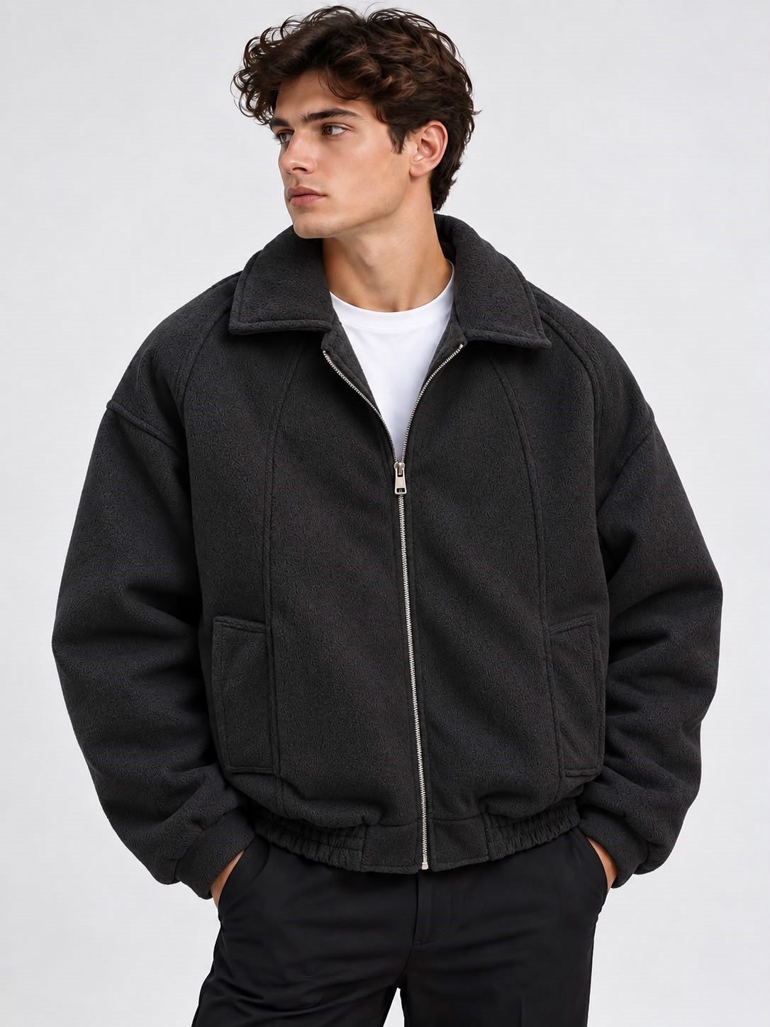 Erkek oversize kaşe mont
