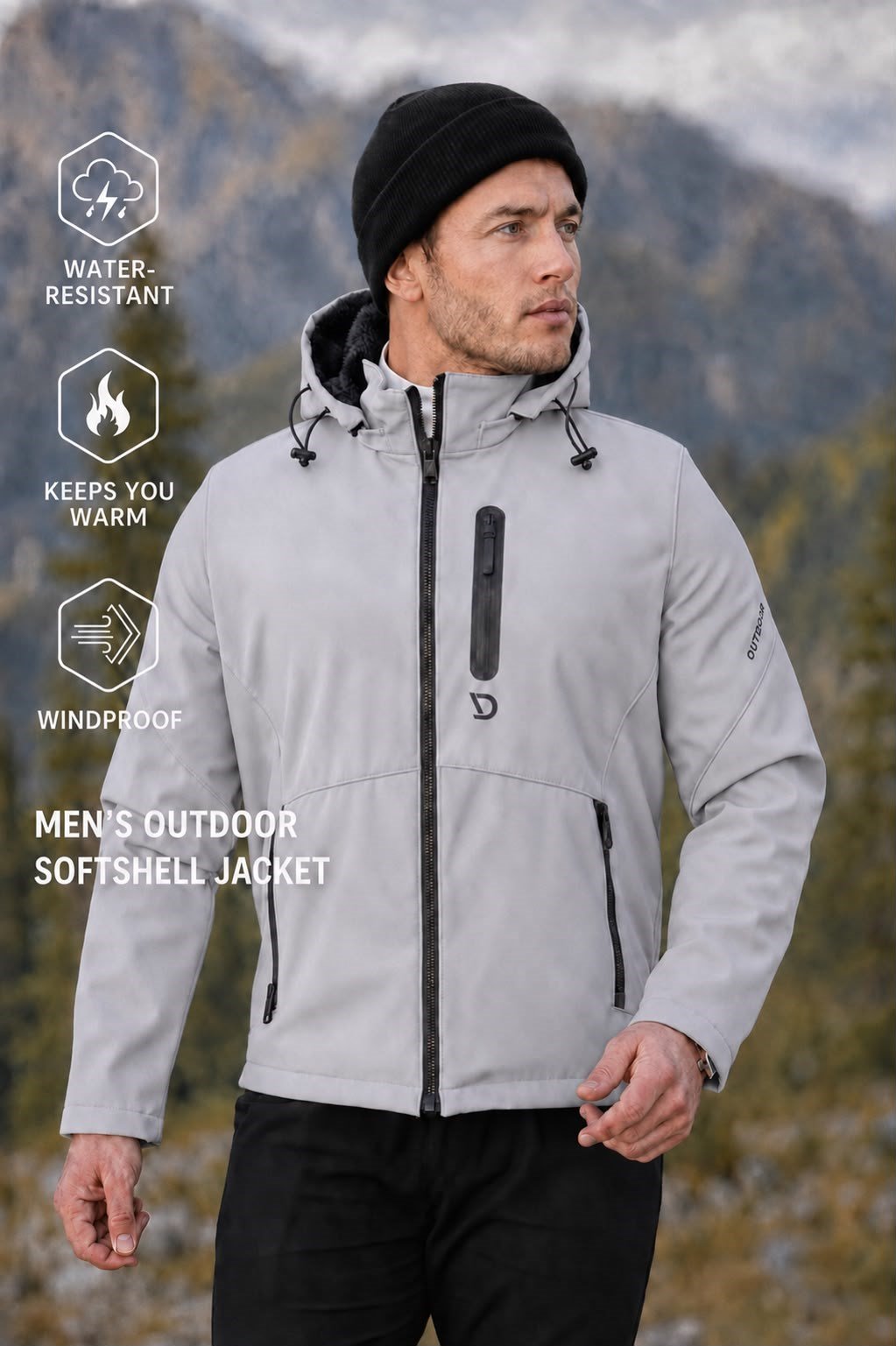 Erkek softshell kumaş mont