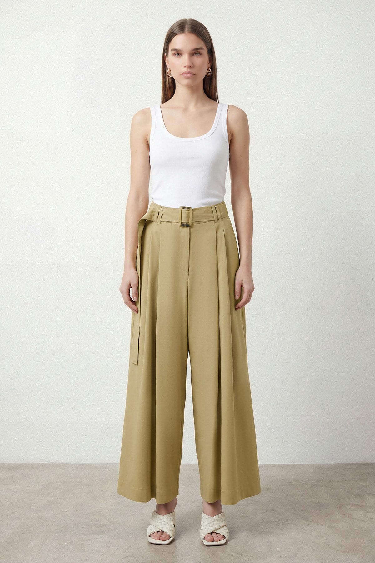 Noma - Kemerli Pantolon - Safari