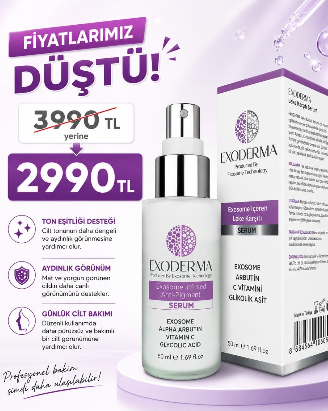 EXODERMA Leke Giderici Serum: Leke Tedavisi İçin Yenilikçi Çözüm