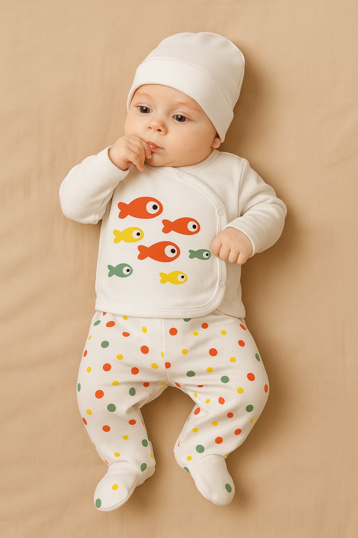 Bebek Takımı Pamuklu 3 Parça Yenidoğan Set